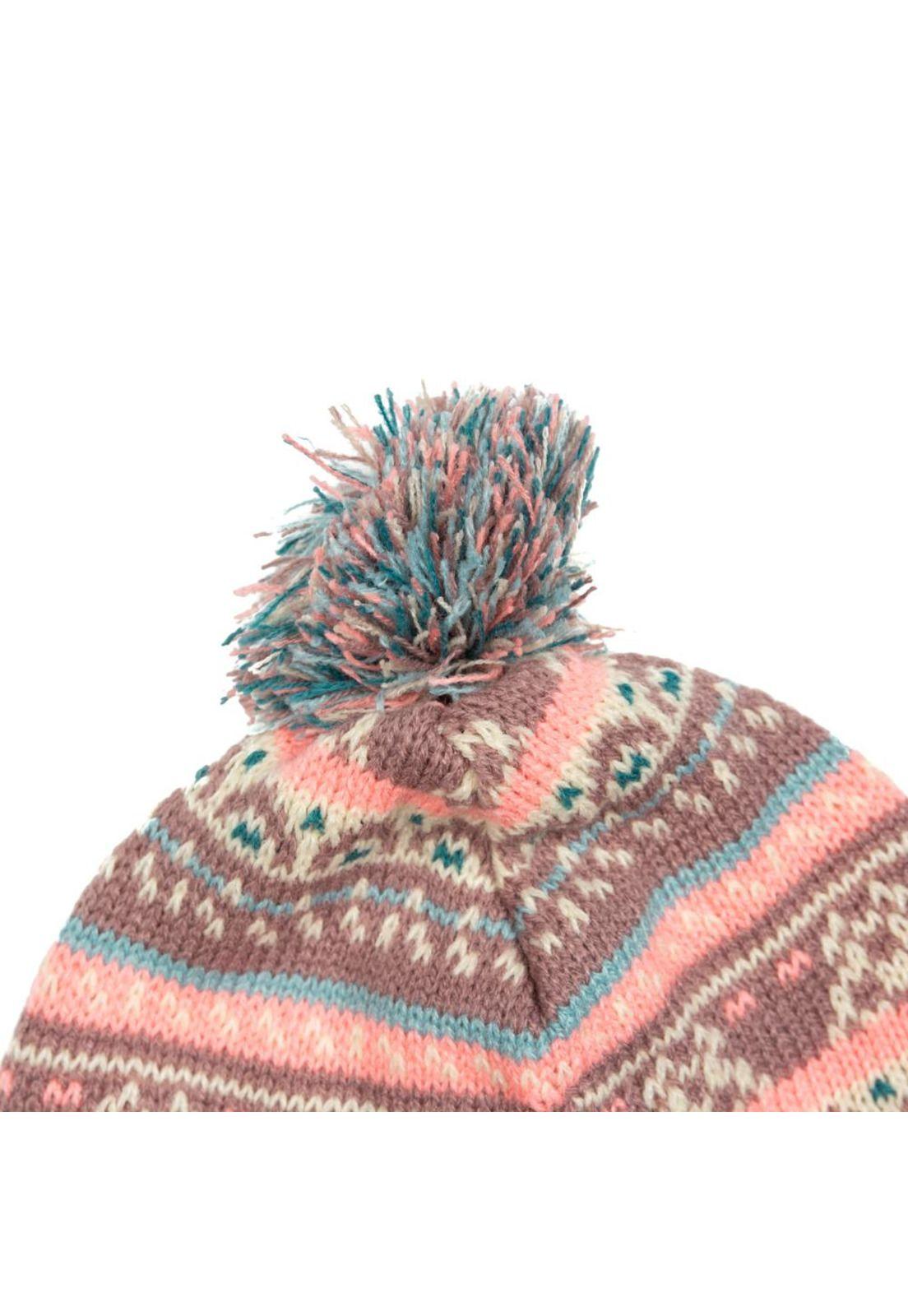 Gorro Bebé Niña Orejeras Y Pompón Lila Pillin-1