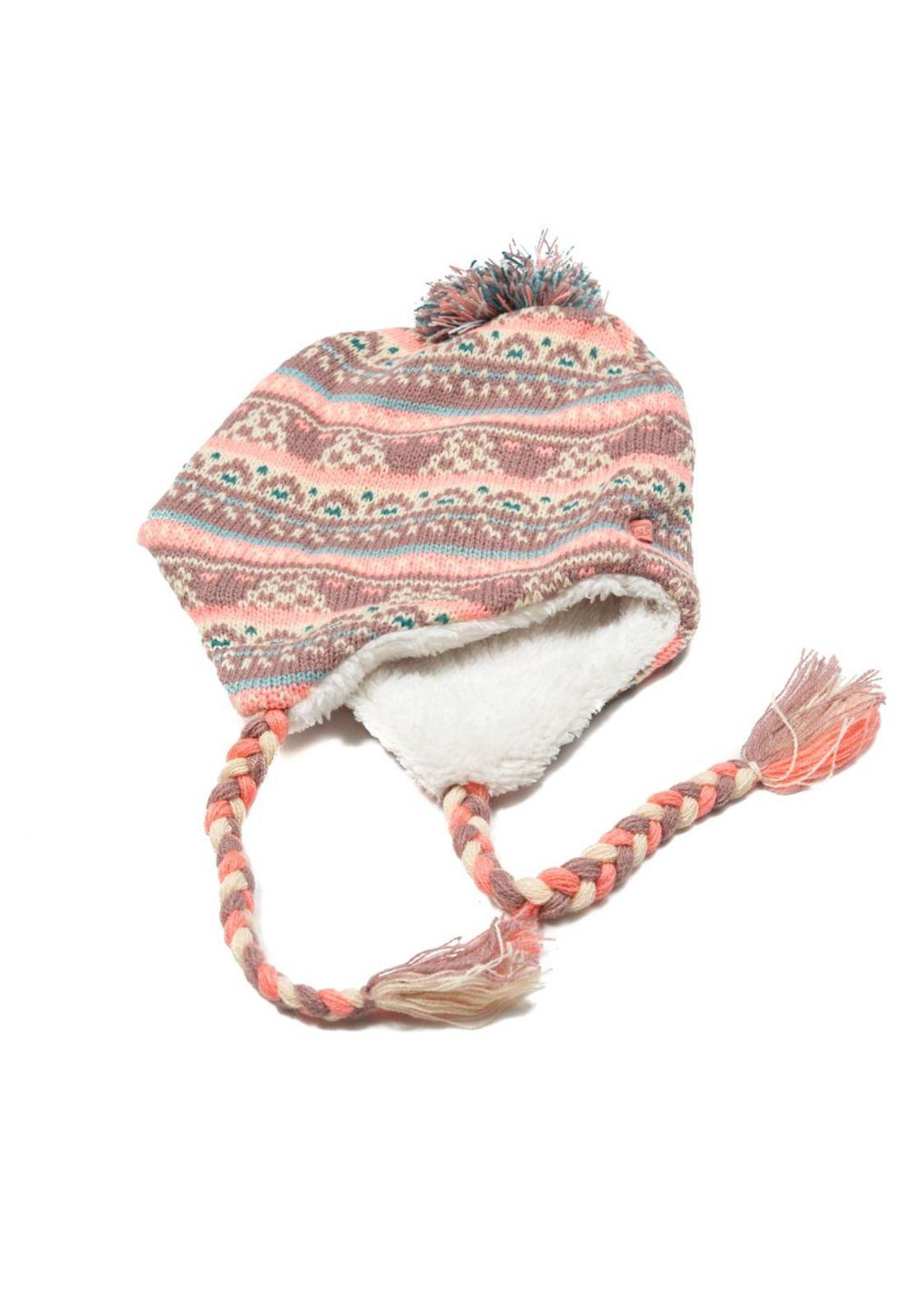 Gorro Bebé Niña Orejeras Y Pompón Lila Pillin-3