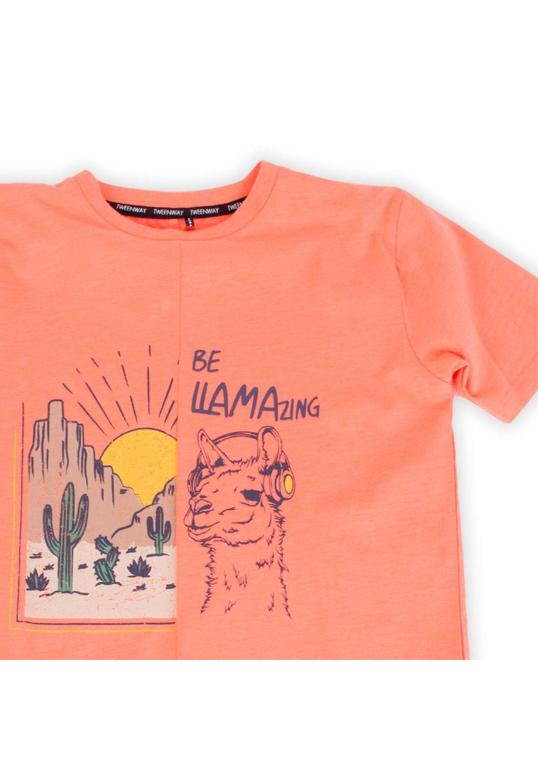 Polera Niño Naranja Pillin-1