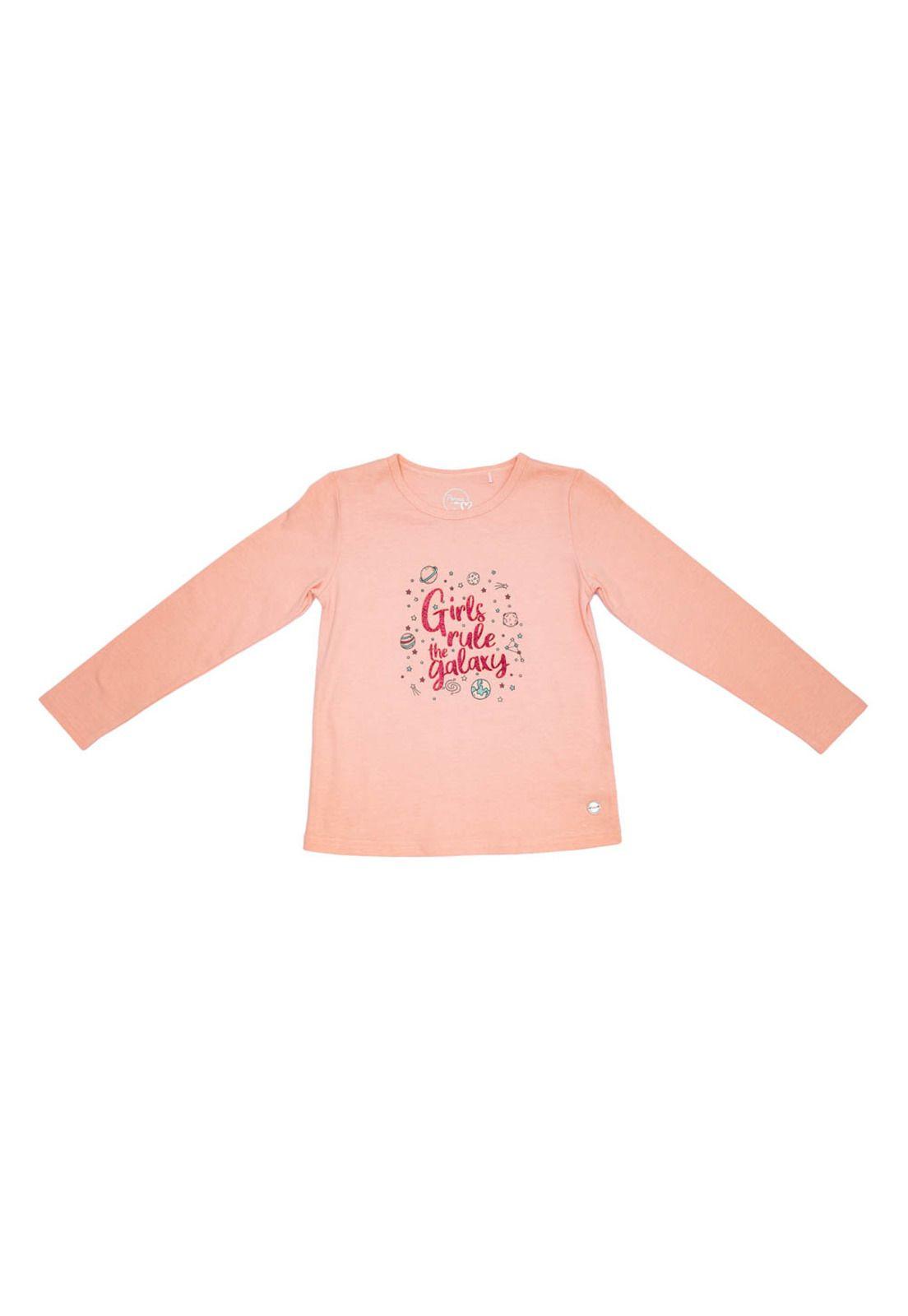 Polera M/L Estampada Niña Rosado Pillin-1