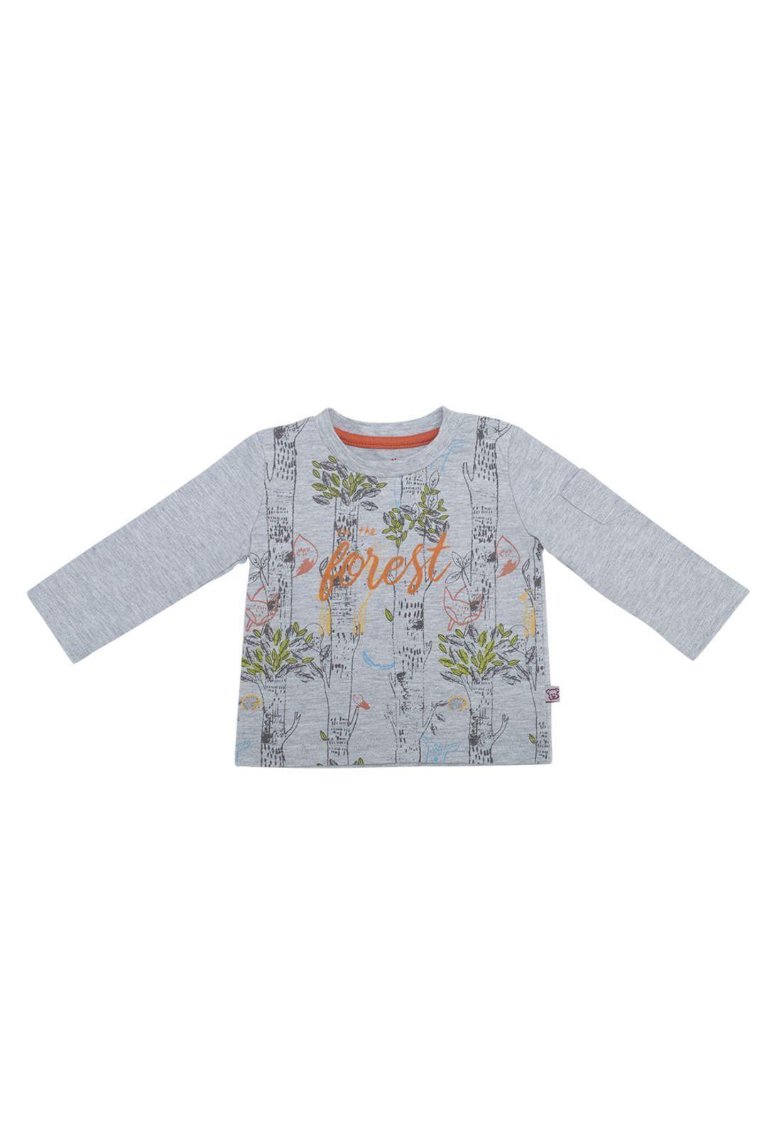Polera Bebé Niño Gris Claro Pillin-0