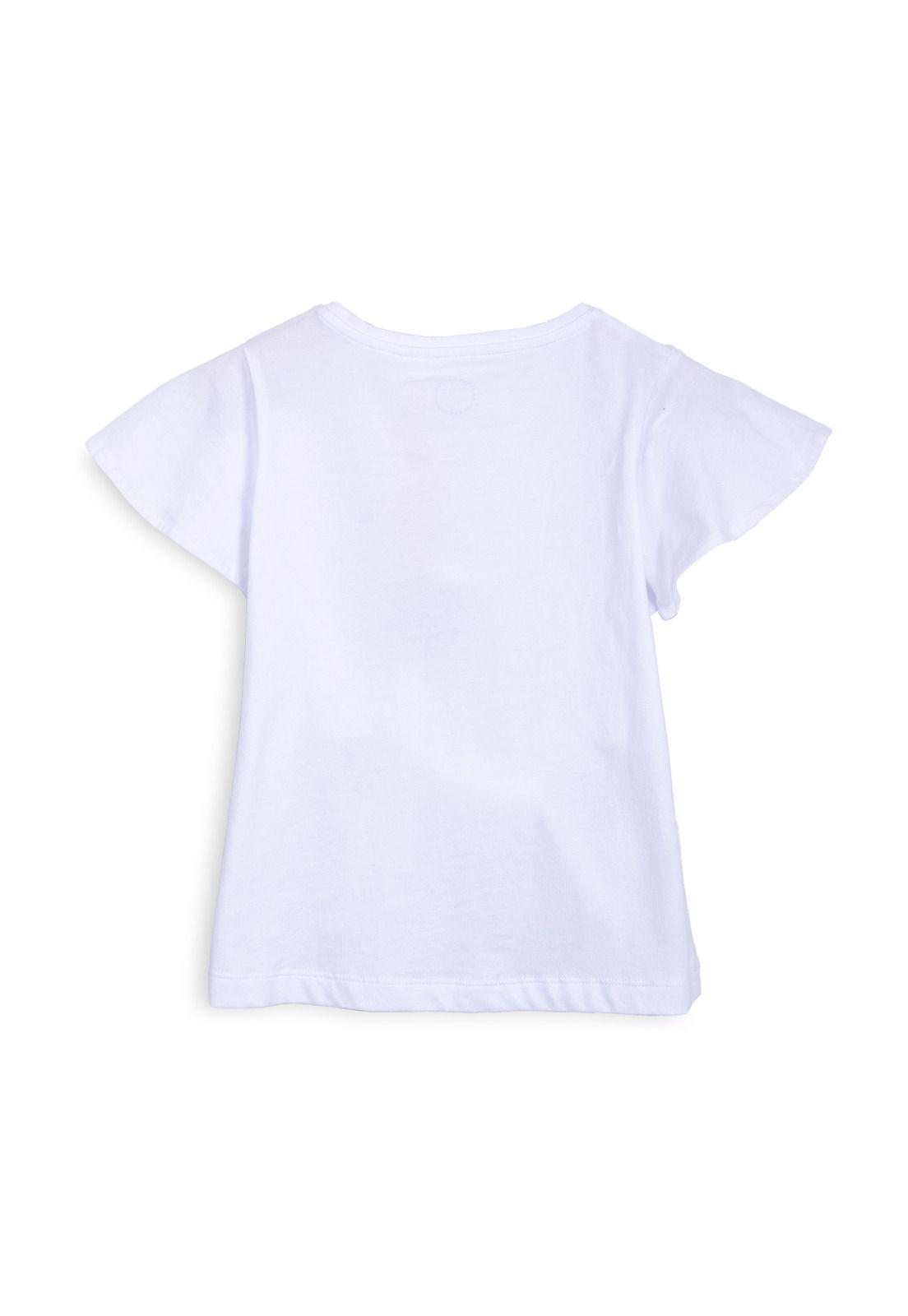 Polera Niña Manga Corta Lentejuelas Cangrejo Blanco Pillin-1