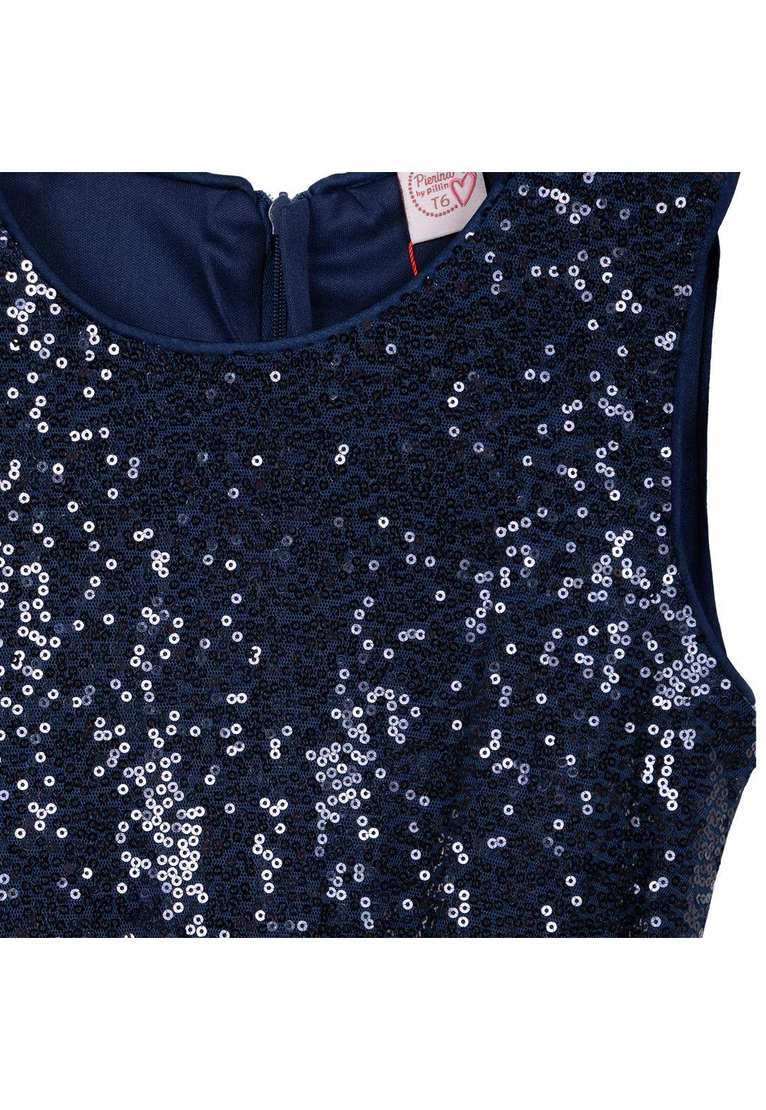 Vestido Niña Tul Lentejuelas Azul Marino Pillin-2