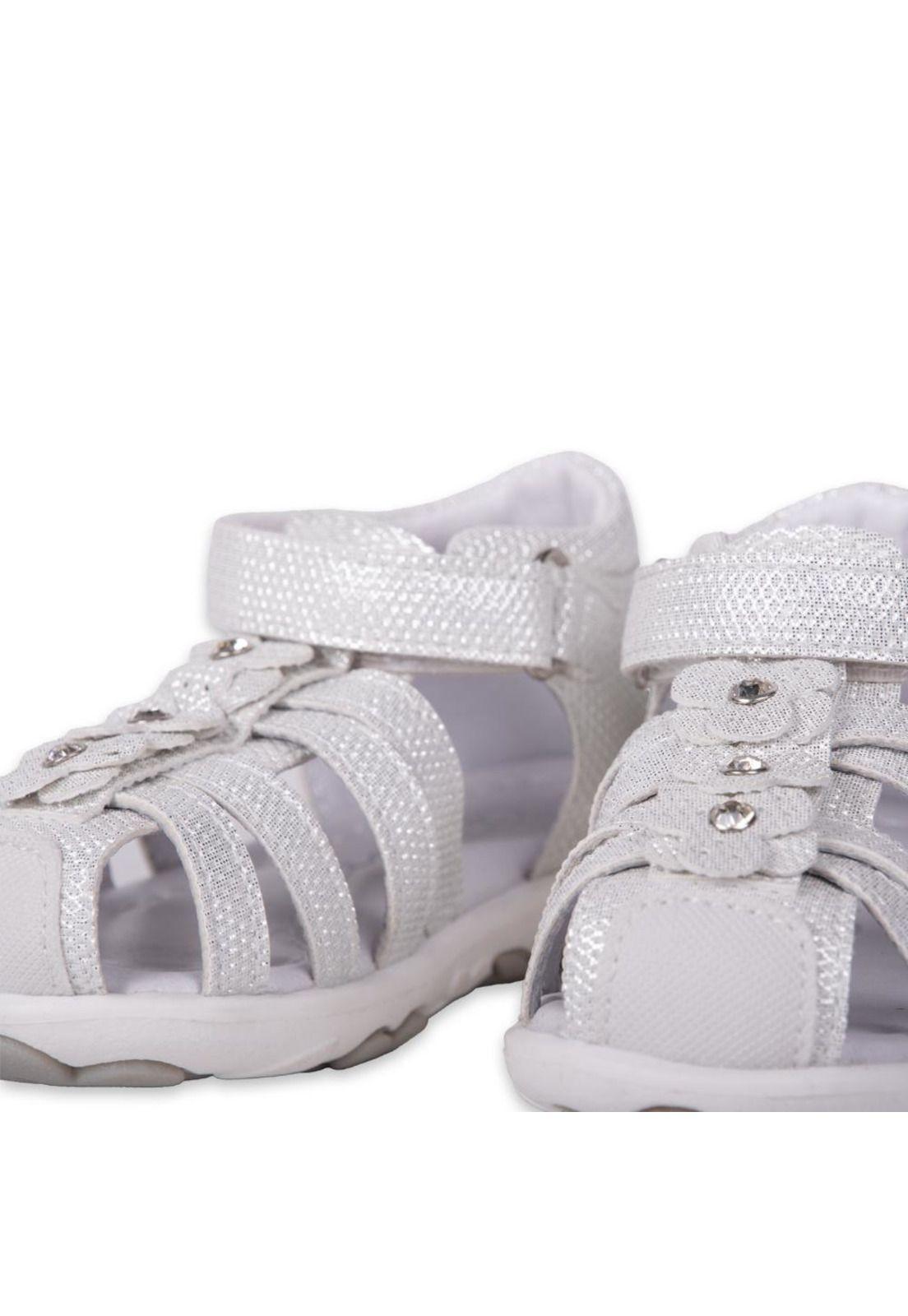 Sandalias Clasico Bebe Niña Plateado Pillin-4