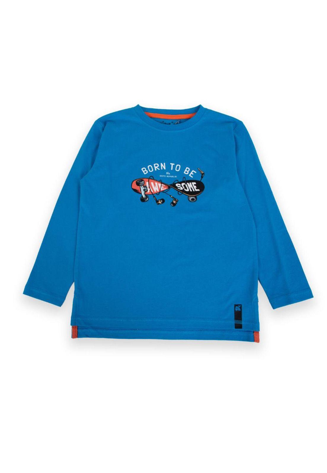Polera Niño Azul eléctrico Pillin-0