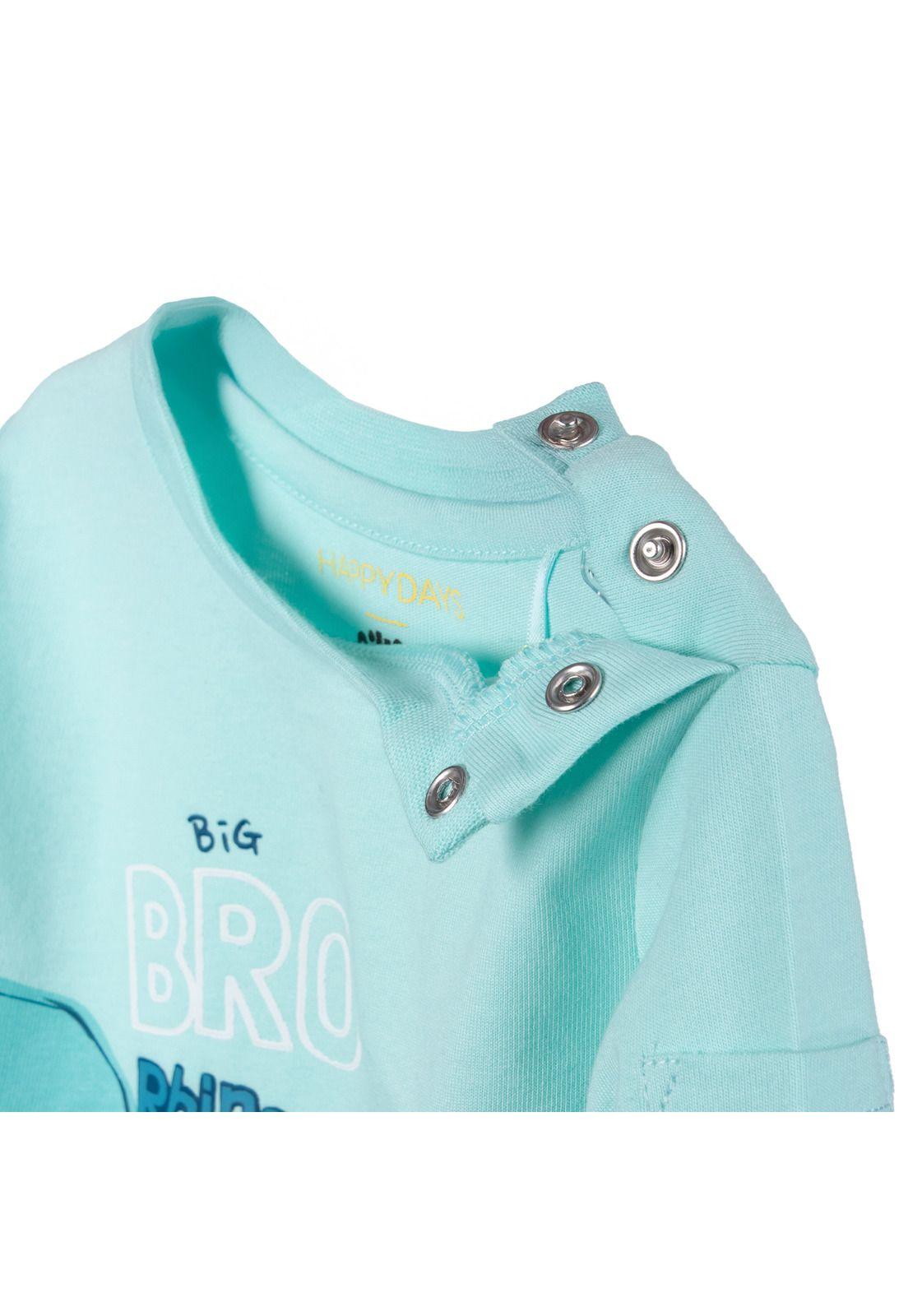 Polera Bebé Niño Manga Larga Estampado Rinoceronte Menta Pillin-3