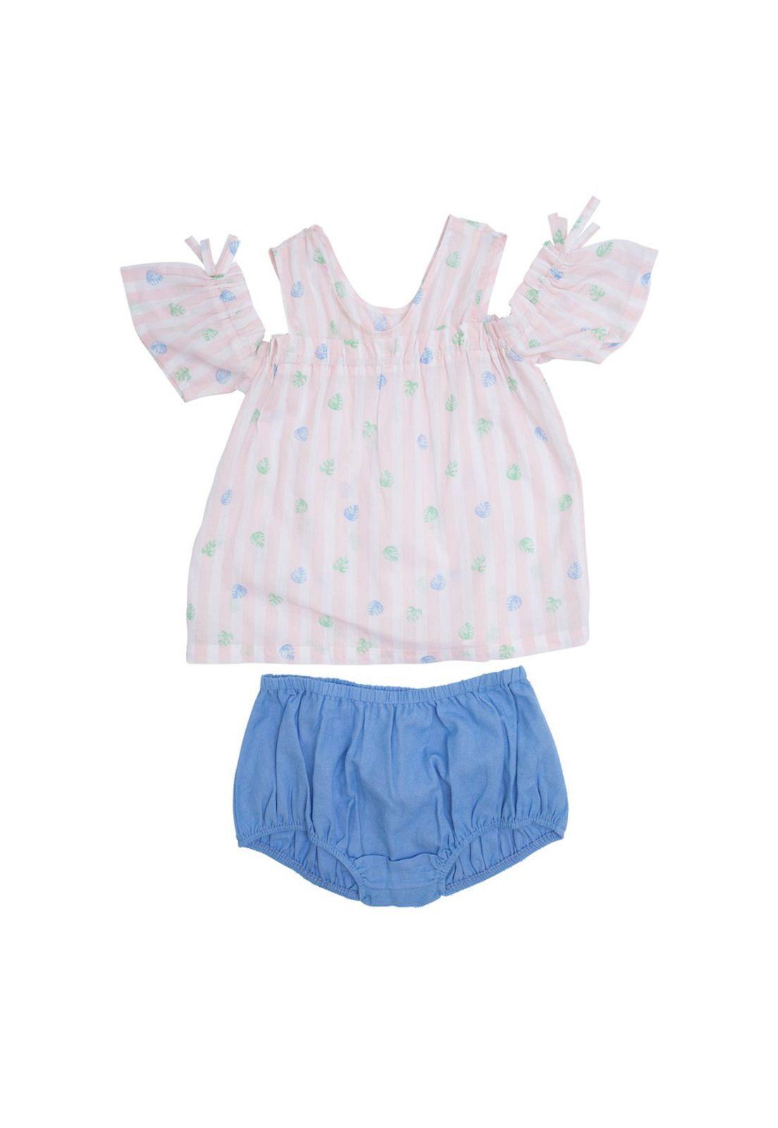 Conjunto Bebe Niña Rosado Pillin-0