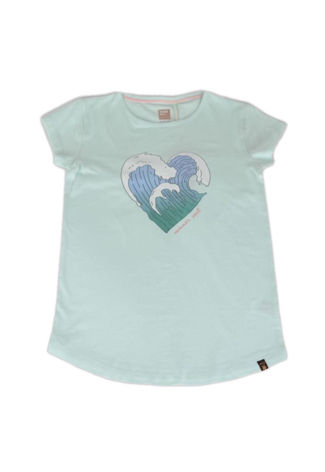 Polera Manga Corta Niña Verde Pillin-0