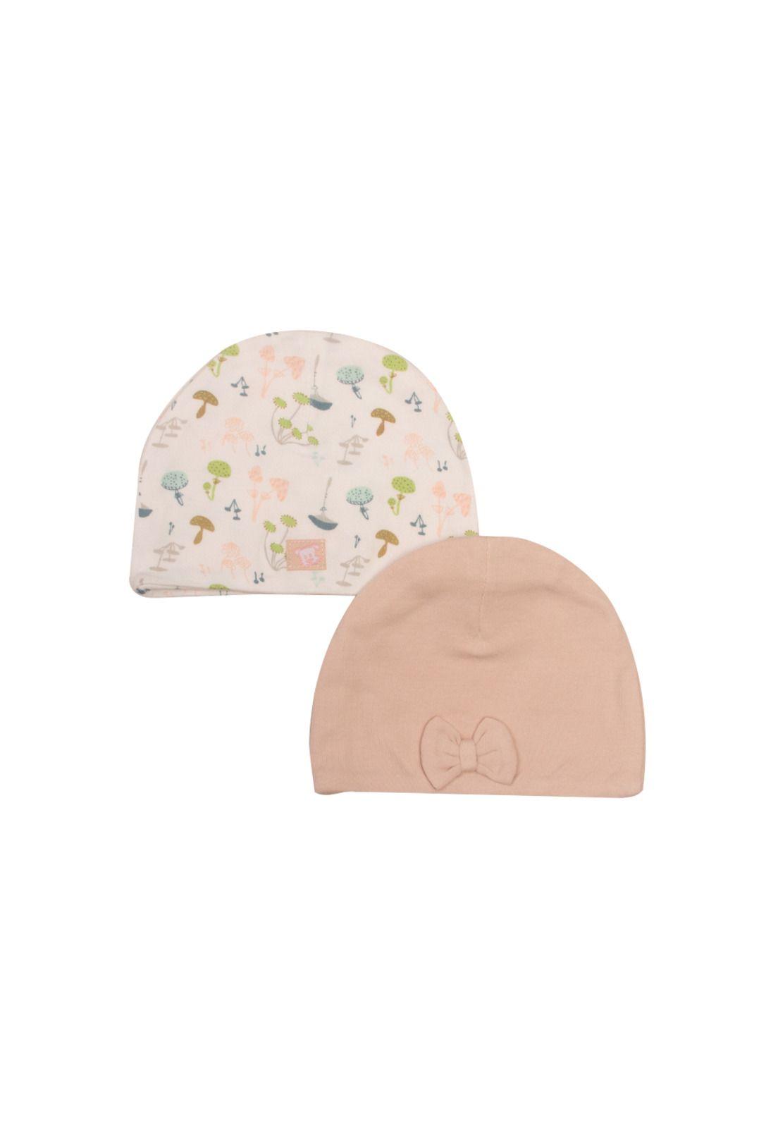 Pack Gorro Bebé Niña 2 Pc Multicolor Pillín-0