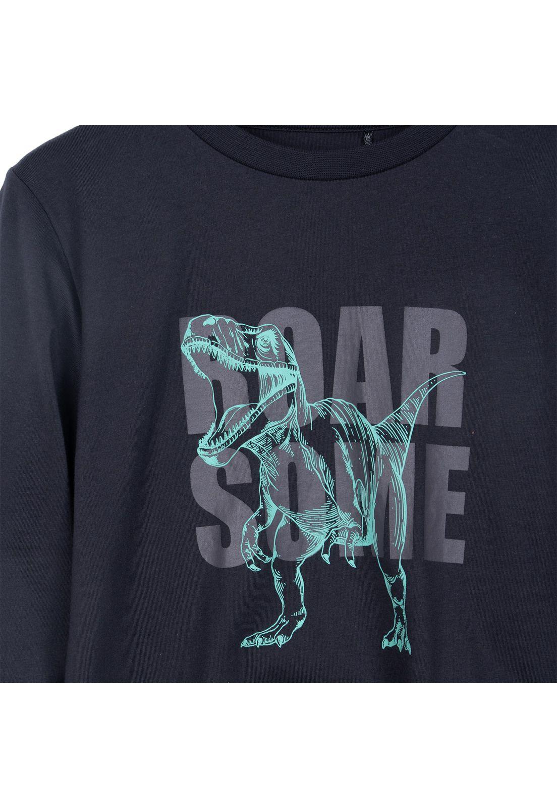 Polera Niño Manga Larga Estampado Dinosaurio Marengo Pillin-2