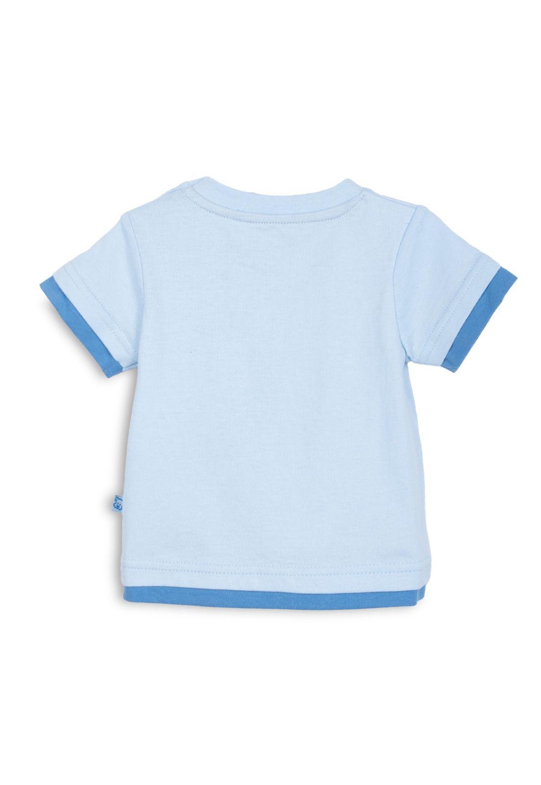 Polera Bebé Niño Managa Corta Estampado Iguana Celeste Pillin-1