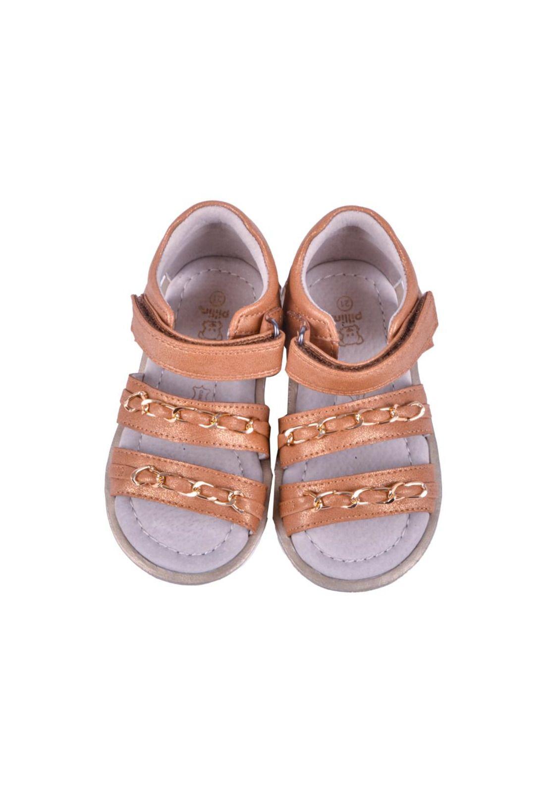 Sandalias Bebe Niña Café Pillin-1