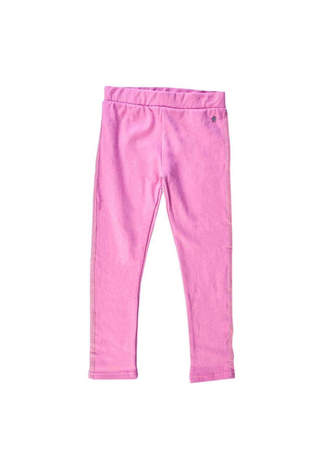Calza Larga Lisa Niña Rosado Pillin-0