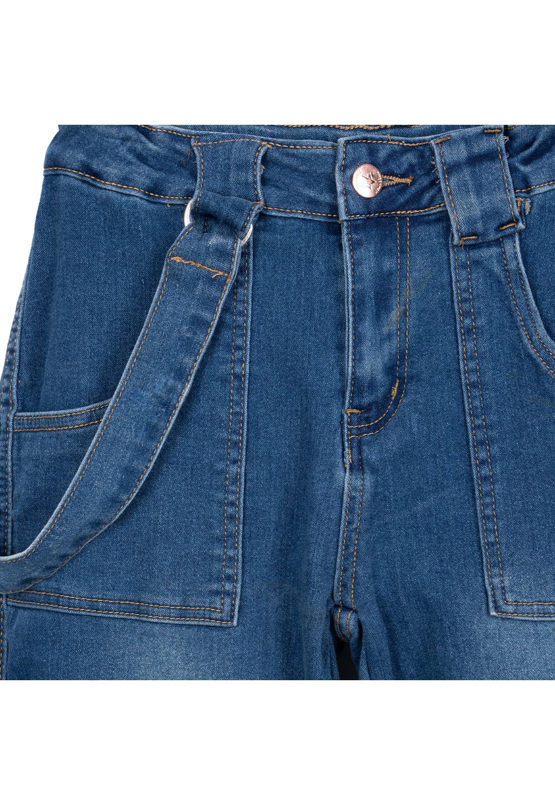 Jeans Niña Cargo Azul Pillin-2