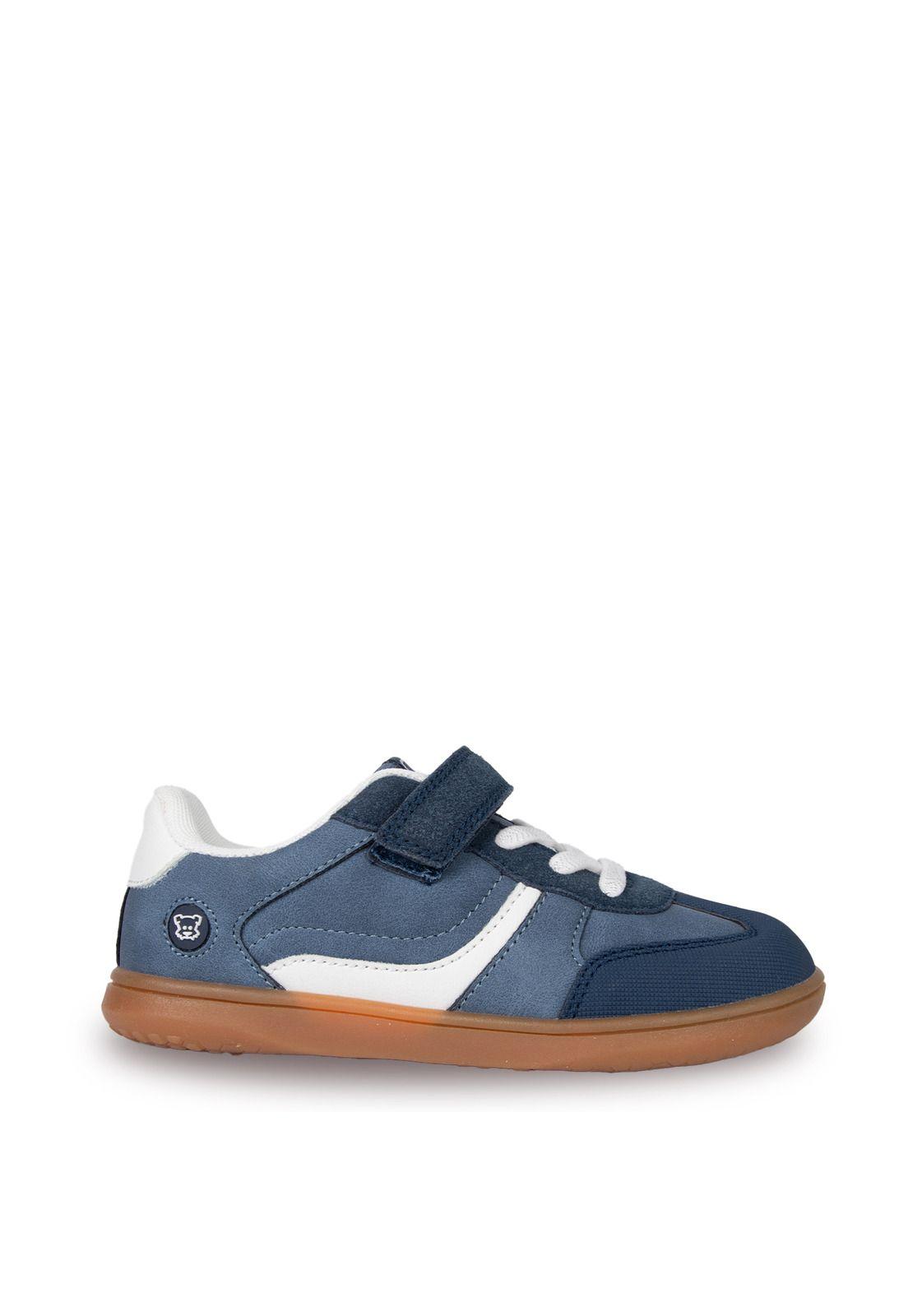Zapatilla Bebé Niño Retro con Velcro Azul Pillin-1