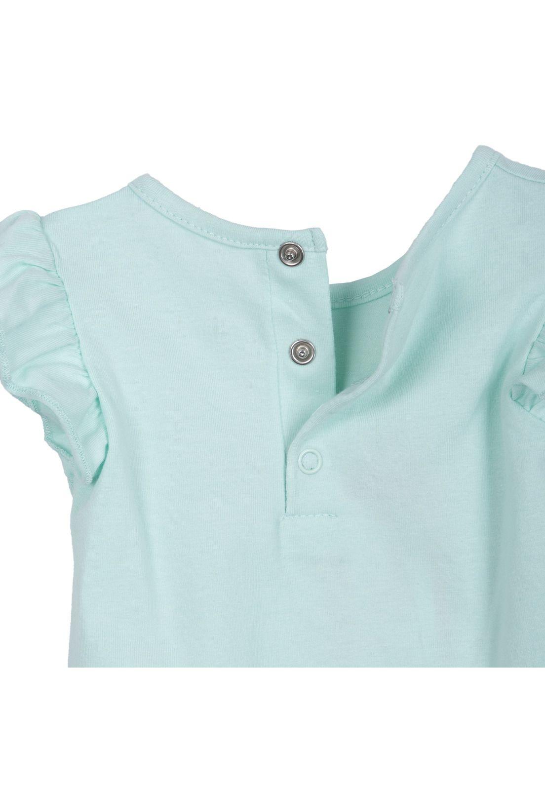 Polera Bebé Niña Manga Corta Gatitos Sirena Menta Pillin-3