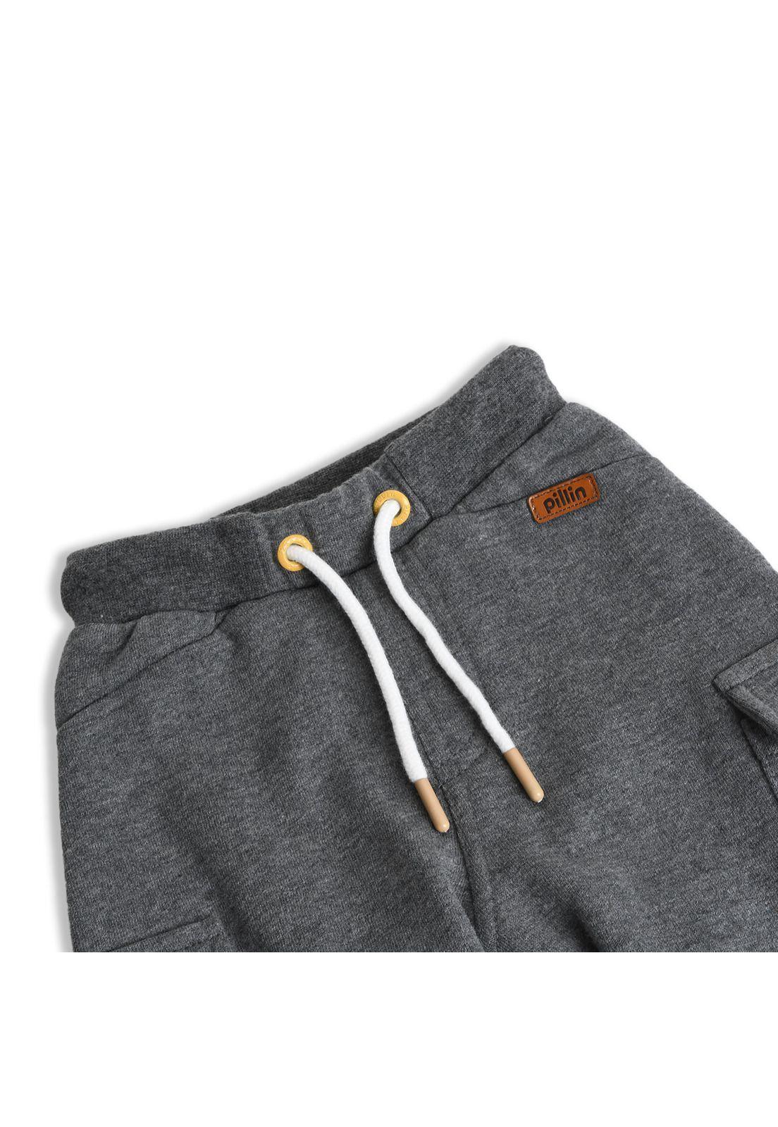 Pantalón de buzo Bebé Niño Gris oscuro Pillin-1