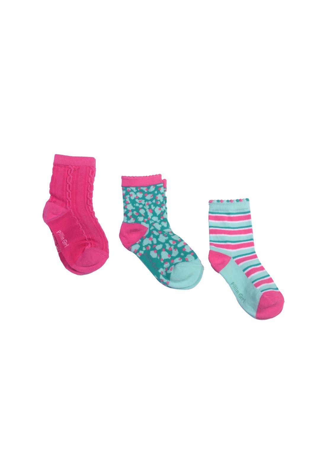 Set 3 Pzas Calcetín Niña Multicolor Pillín-1