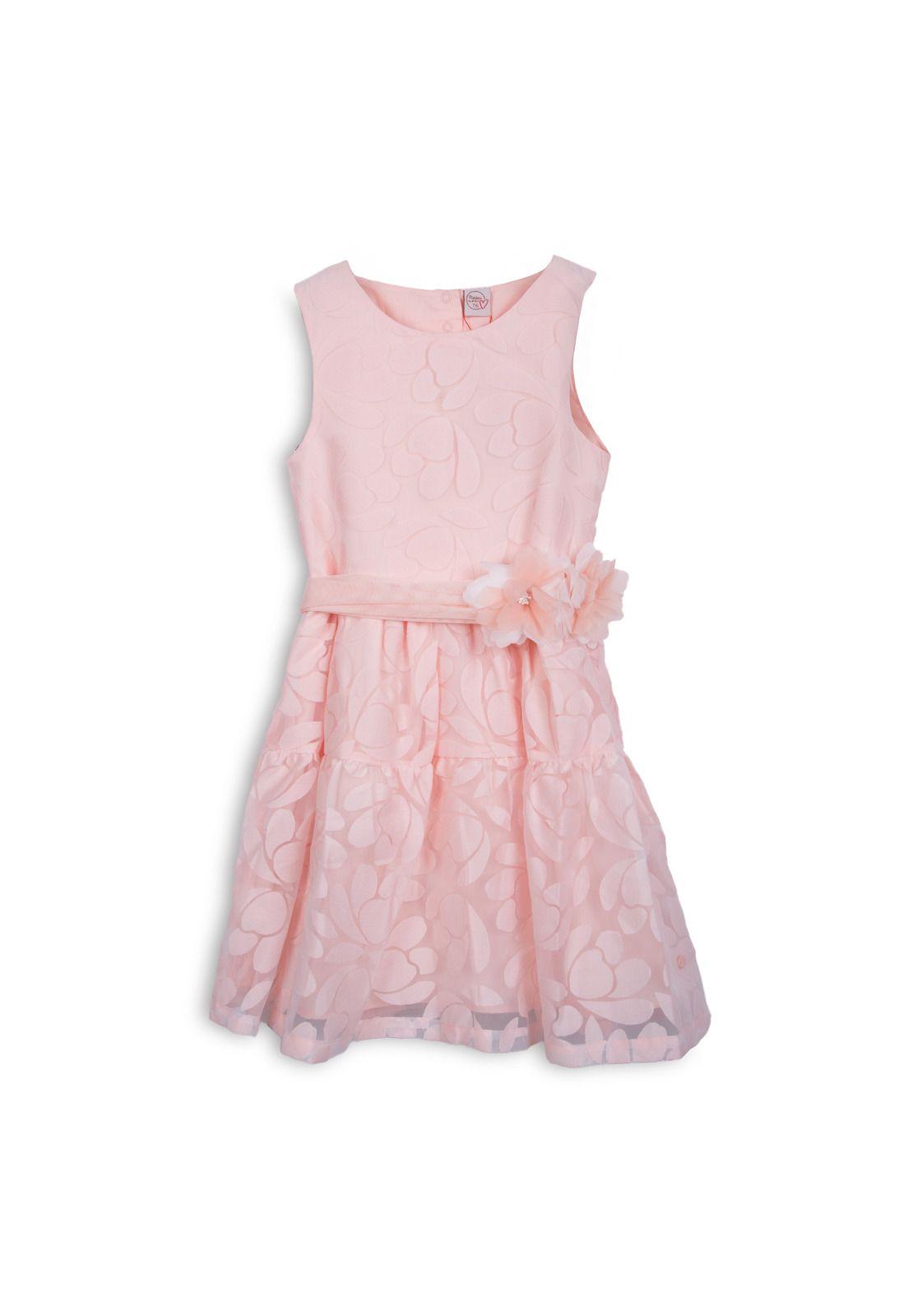 Vestido Niña Tul Diseño Floral Damasco Pillin-0