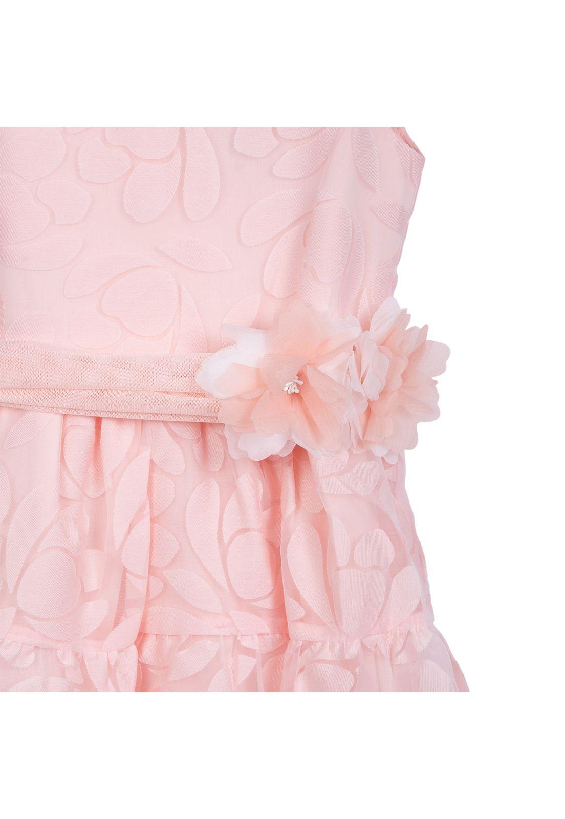 Vestido Niña Tul Diseño Floral Damasco Pillin-2