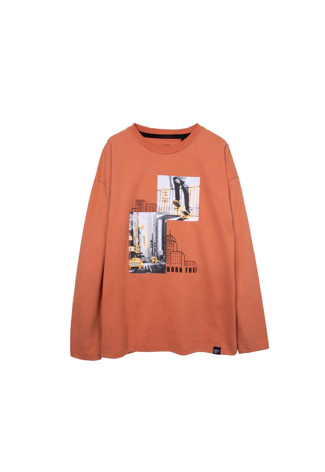 Polera  Naranja Niño Pillin (TVD604-26NAR)-0