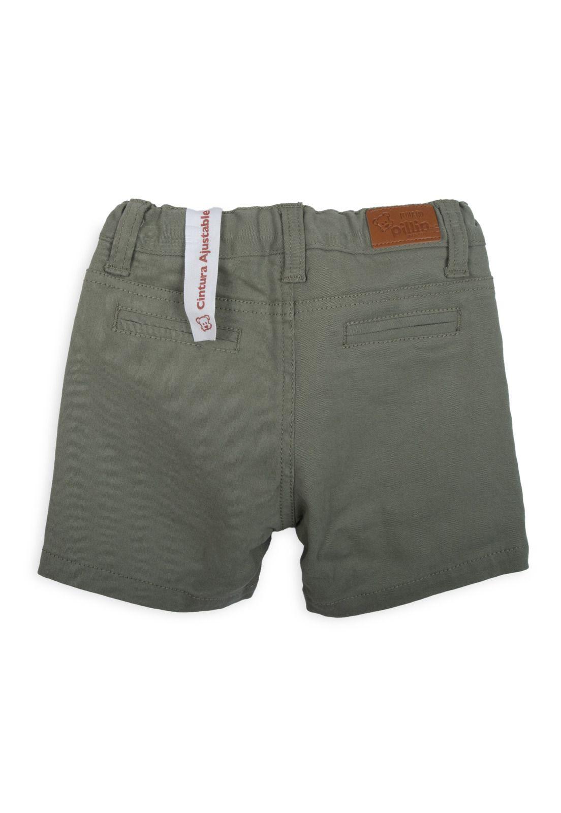Bermuda Bebé Niño Cintura Autoajustable Verde Pillin-1