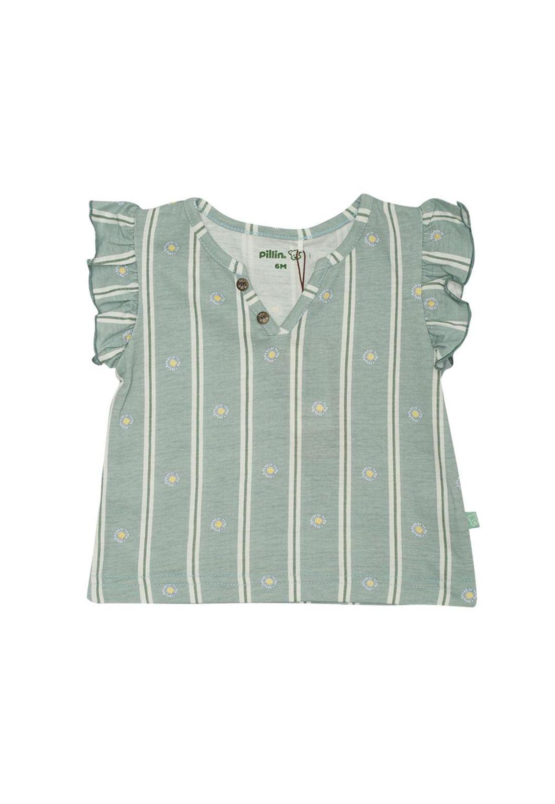 Polera Bebé Niña Verde Pillin-0
