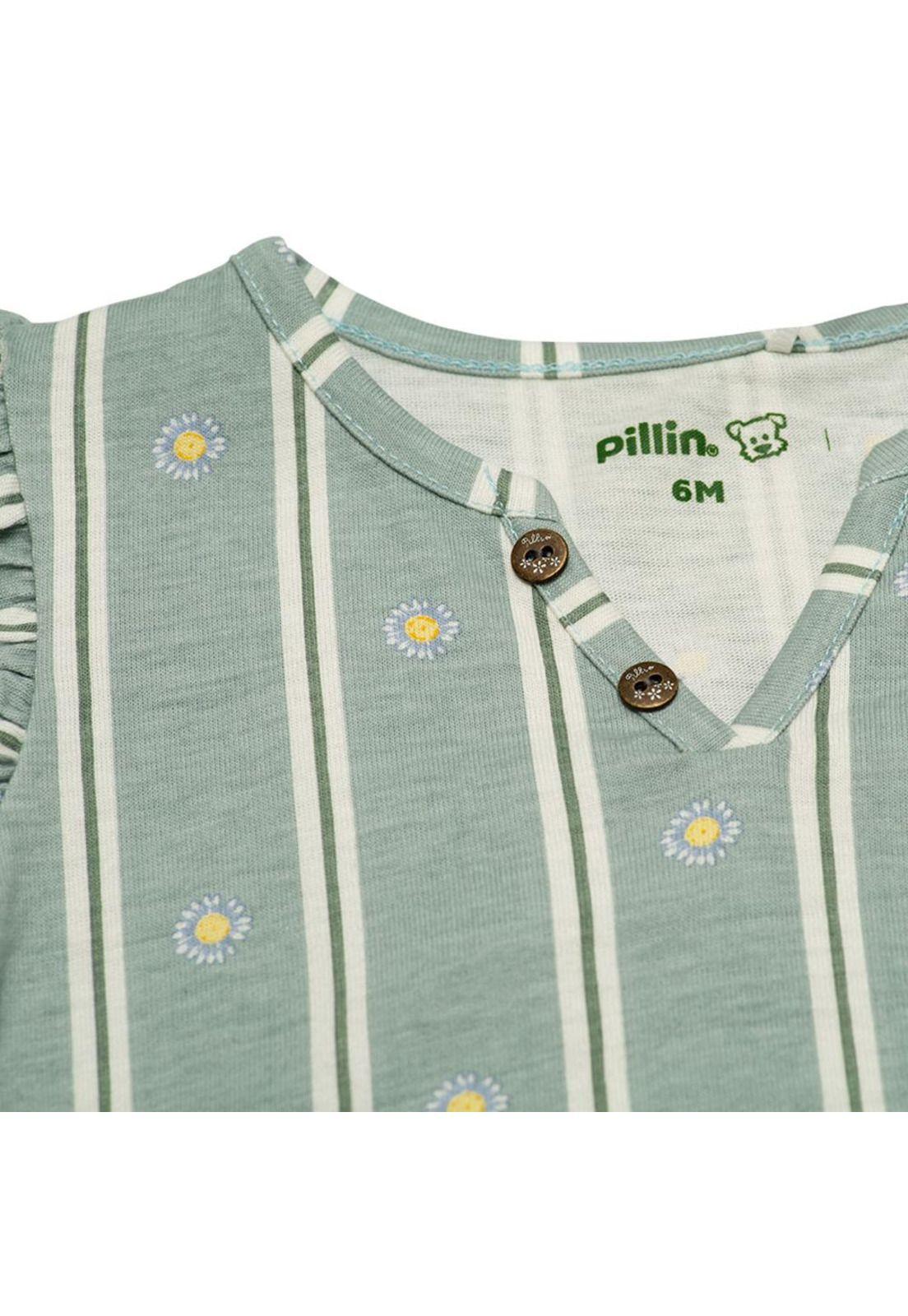Polera Bebé Niña Verde Pillin-1
