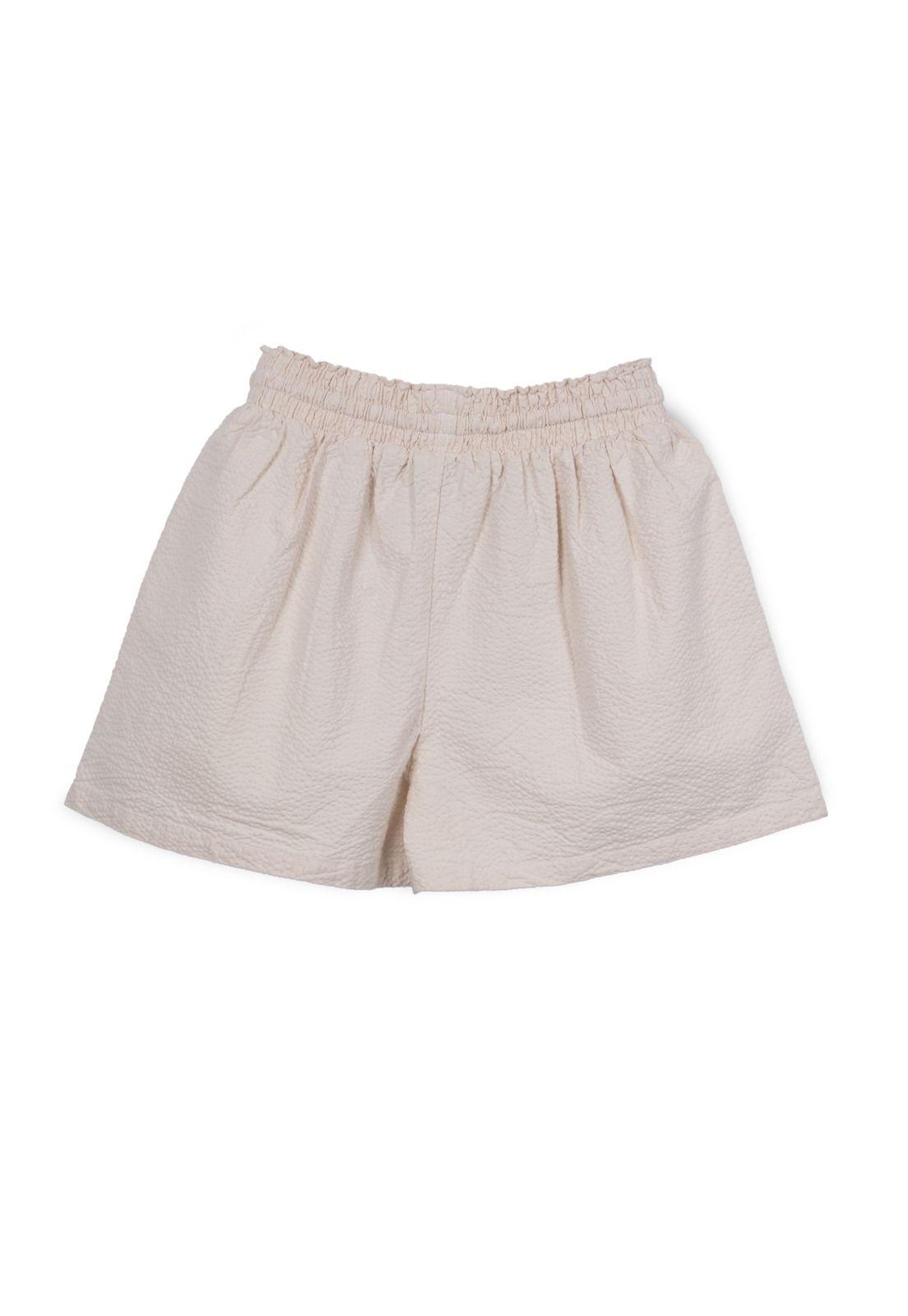 Short Niña Cintura Elasticada Liso Arena Pillin-1