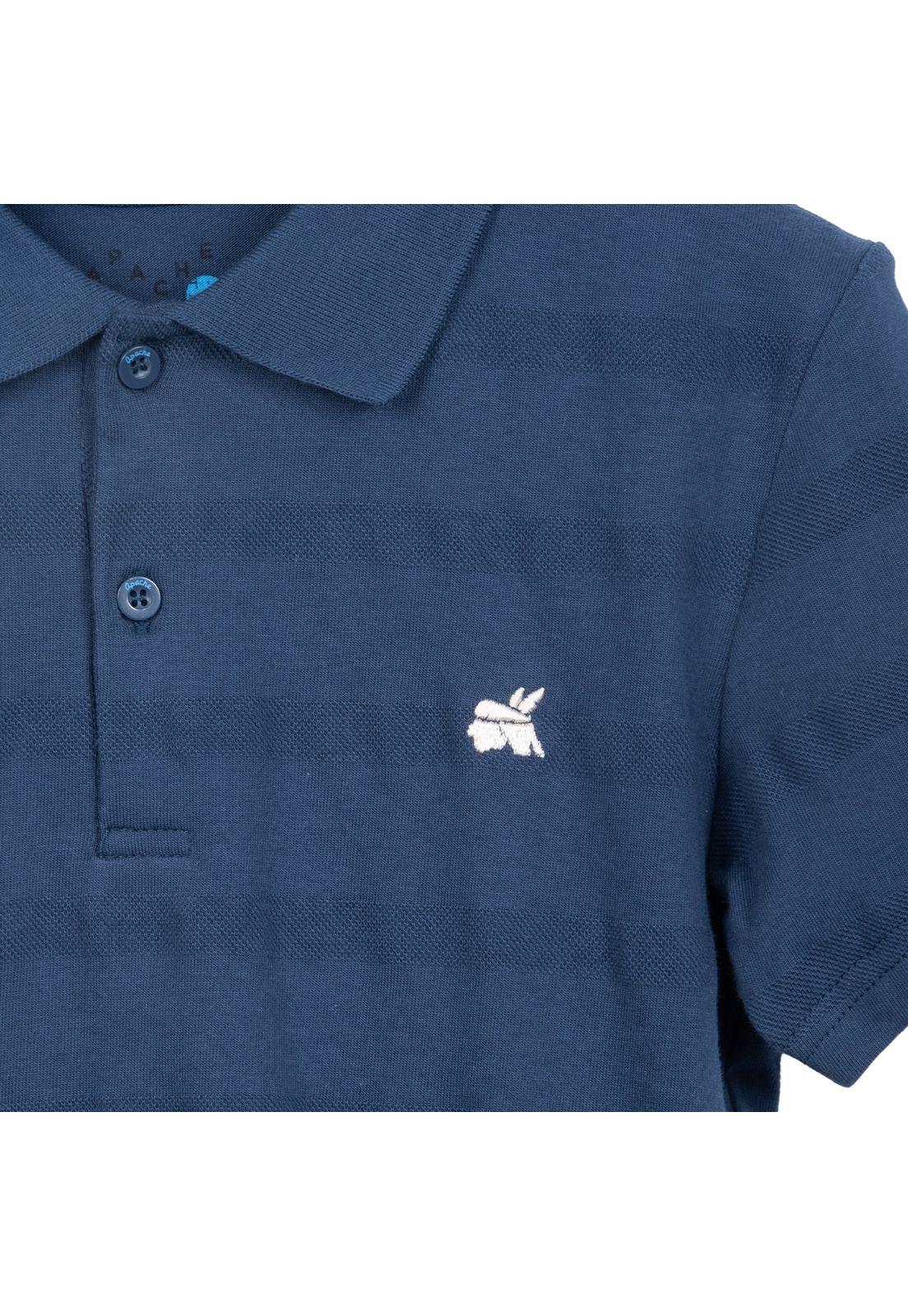 Polera Niño Manga Corta Cuello Camisero Azul Marino Pillin-2
