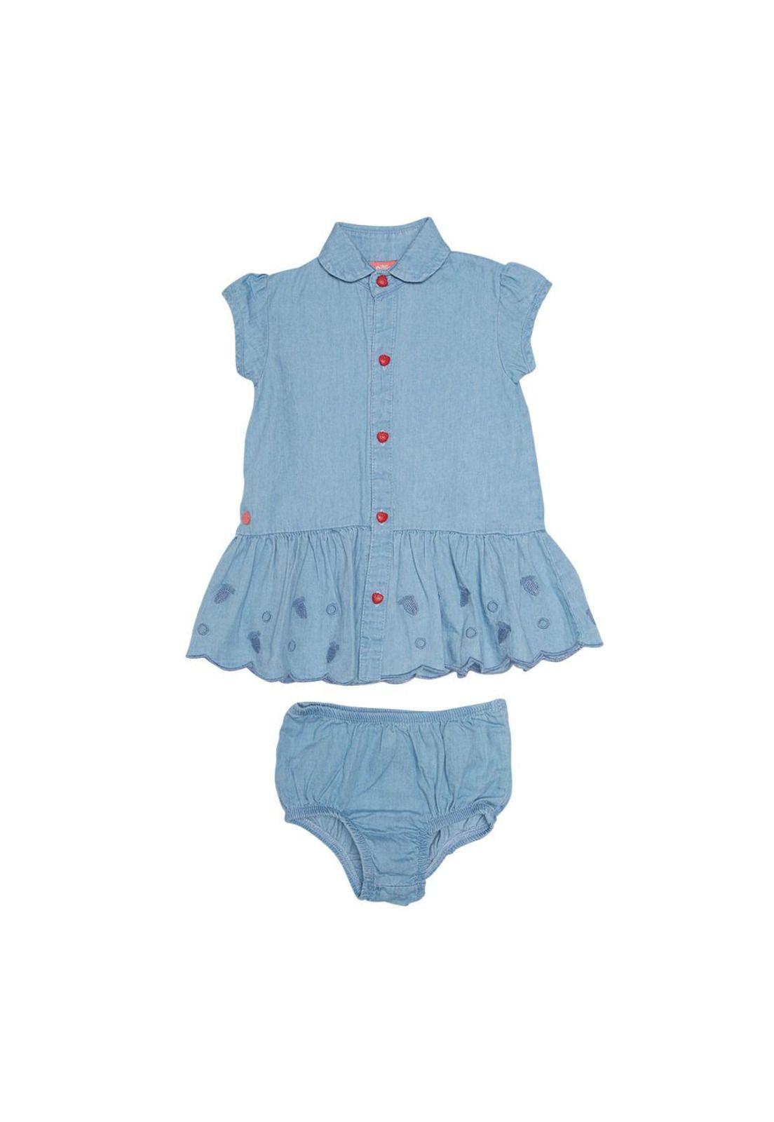 Vestido Mezclilla Bebe Niña Denim Pillin-0