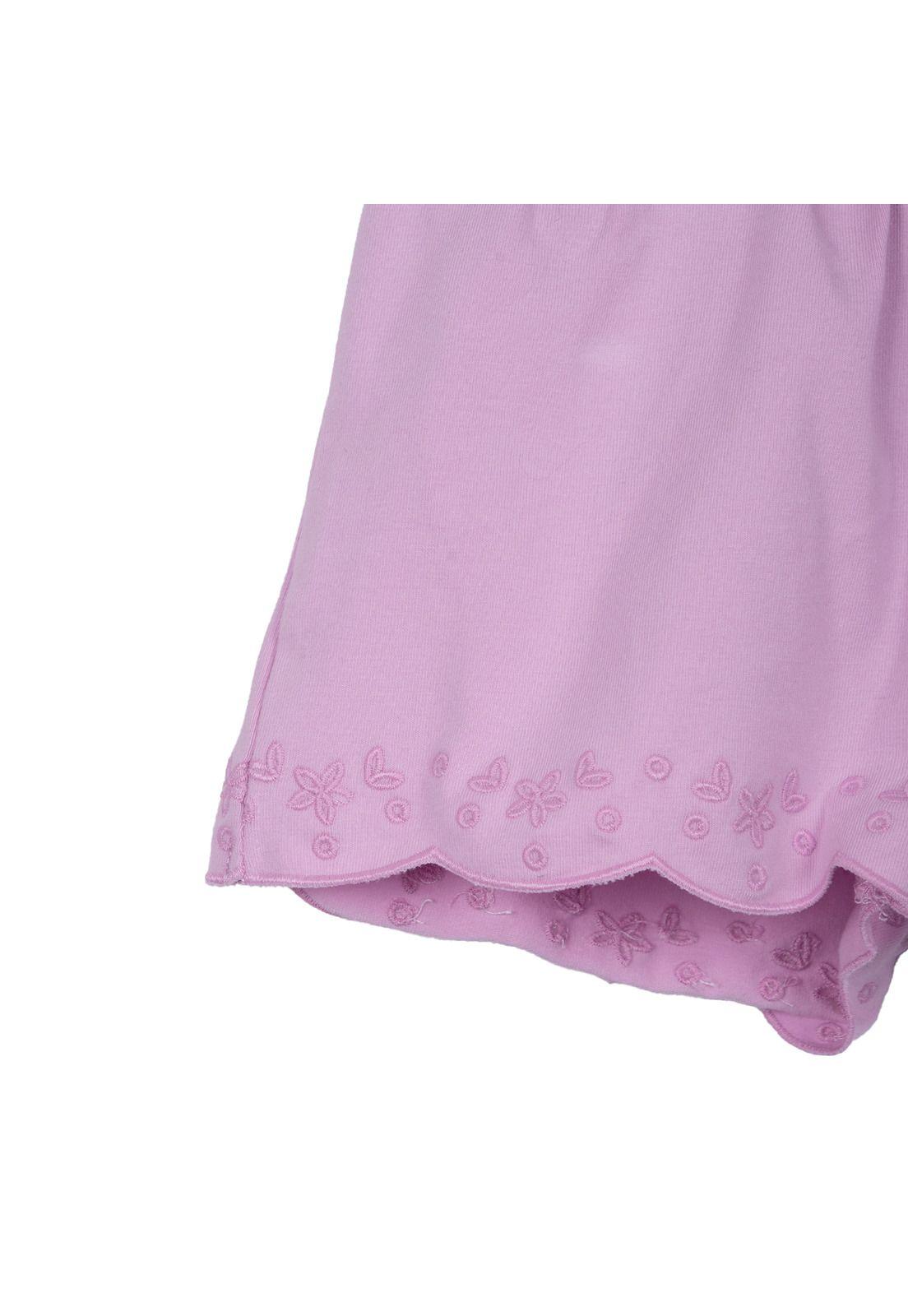 Conjunto Bebé Niña Manga Corta Broches Floral Malva Pillin-4