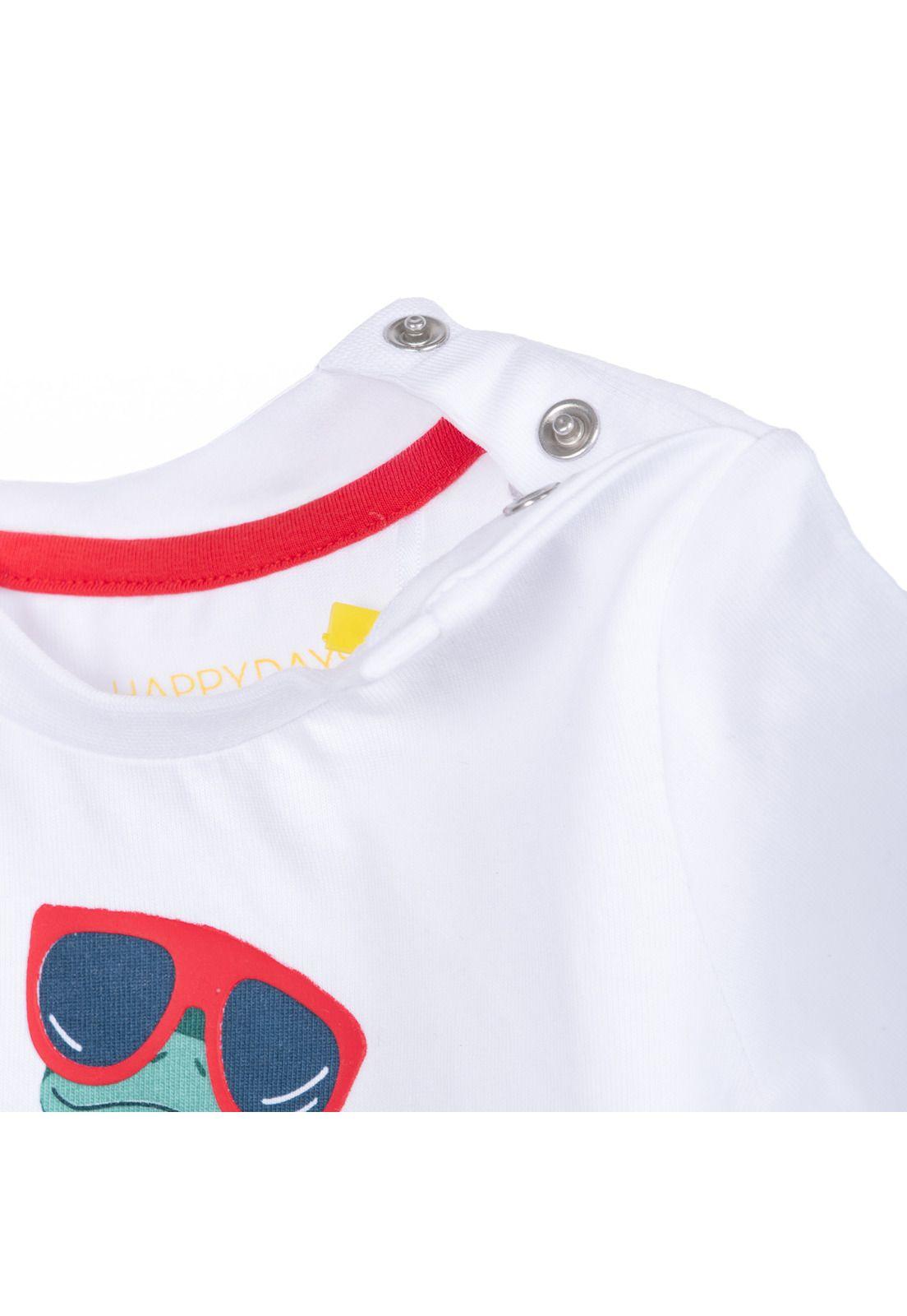 Polera Bebé Niño Manga Corta Estampado Rana Skater Blanco Pillin-3