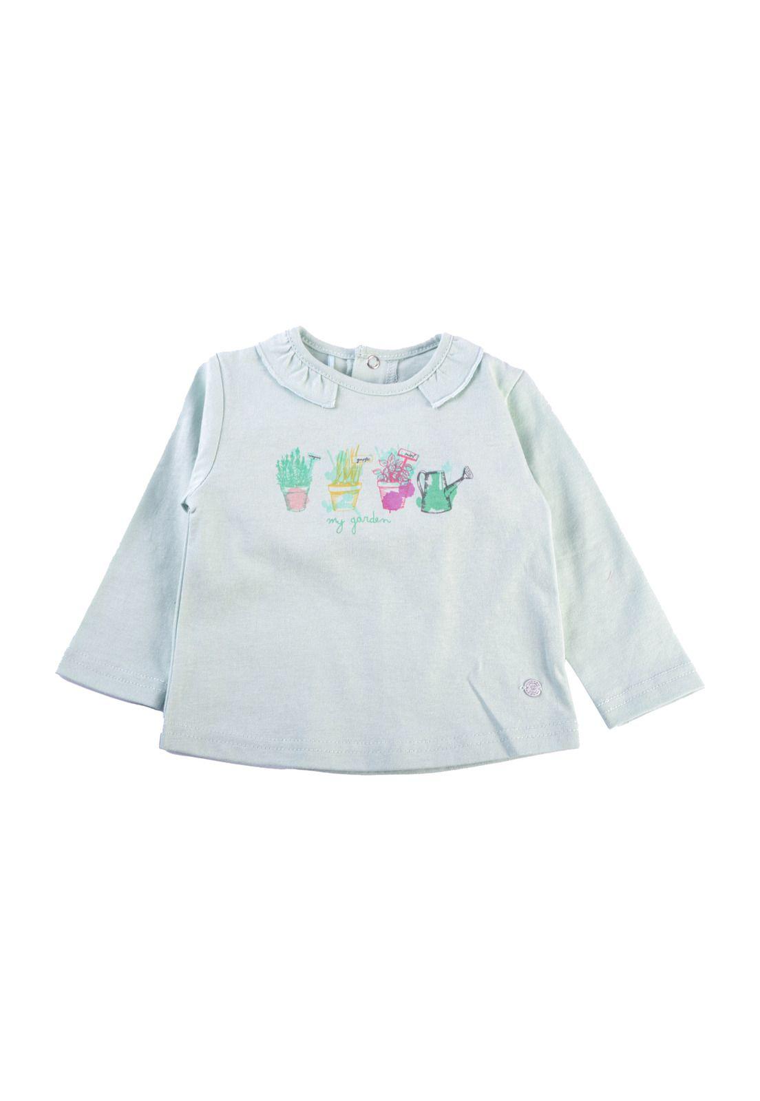 Polera Manga Larga Bebé Niña Menta Pillin-0