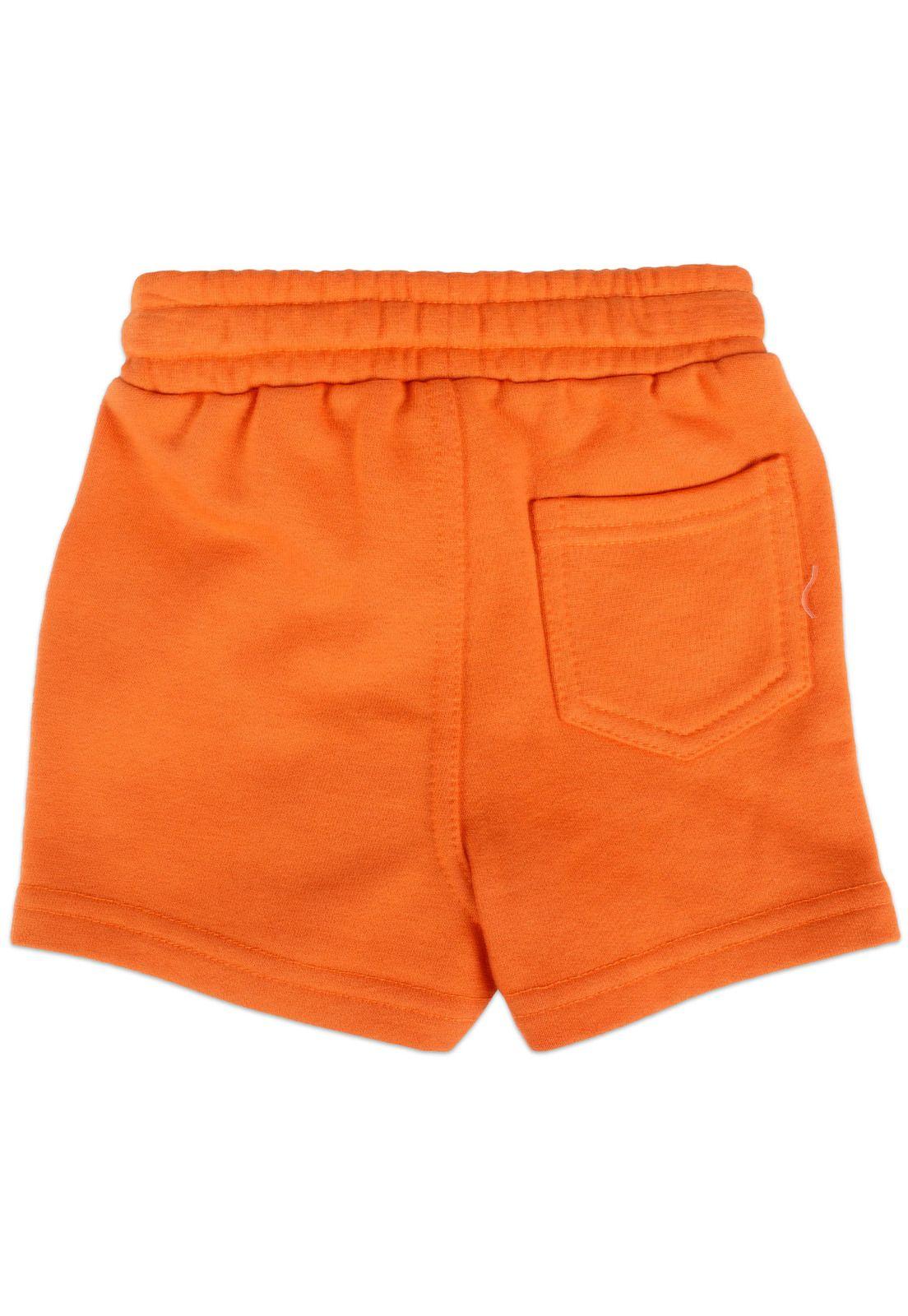 Bermuda Franela Bebe Niño Naranja Pillin-3
