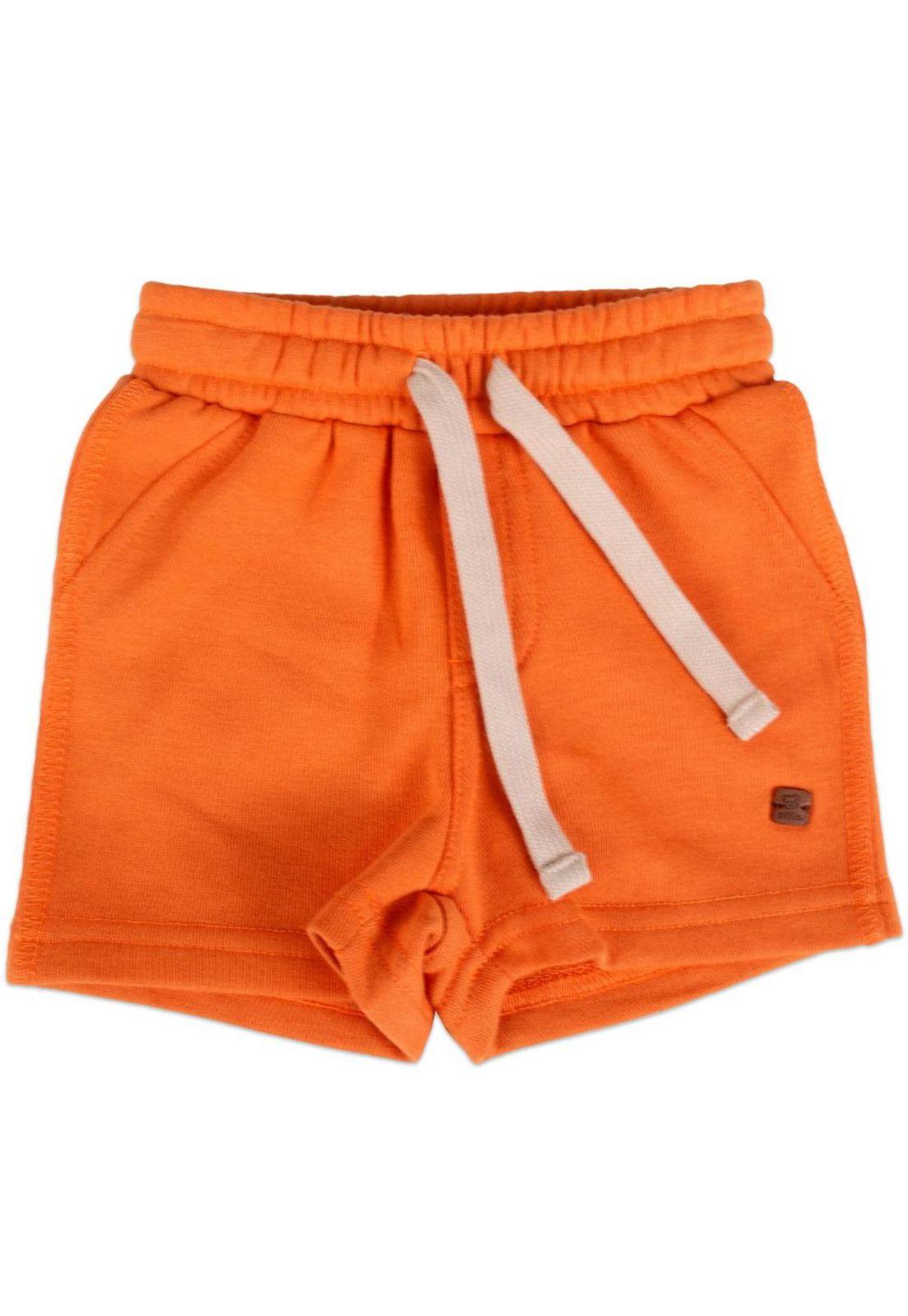 Bermuda Franela Bebe Niño Naranja Pillin-0