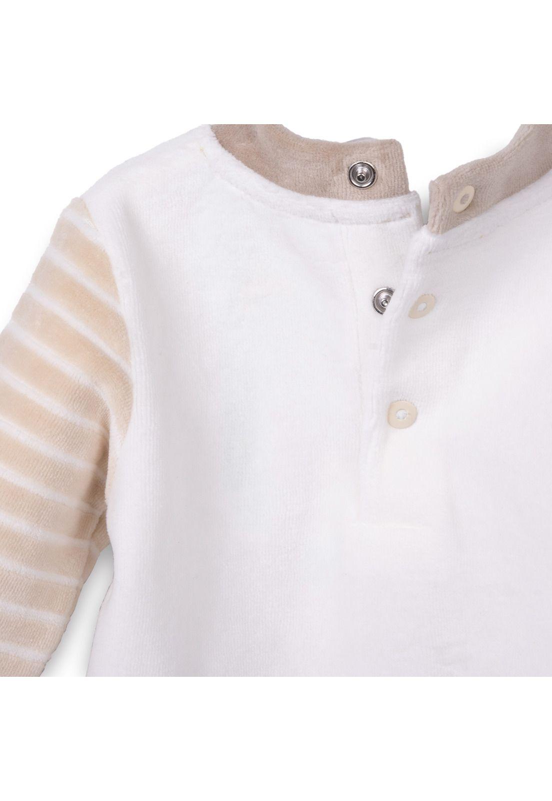 Conjunto Plush Recién Nacido Niño Bordado Animales Beige Pillin-3