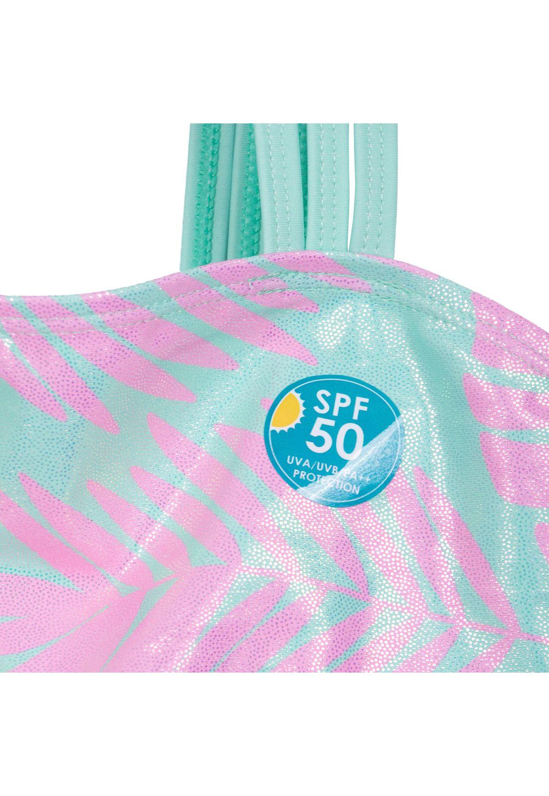 Traje de Baño Niña 2 Piezas Estampado Fluor Verde Pillin-2