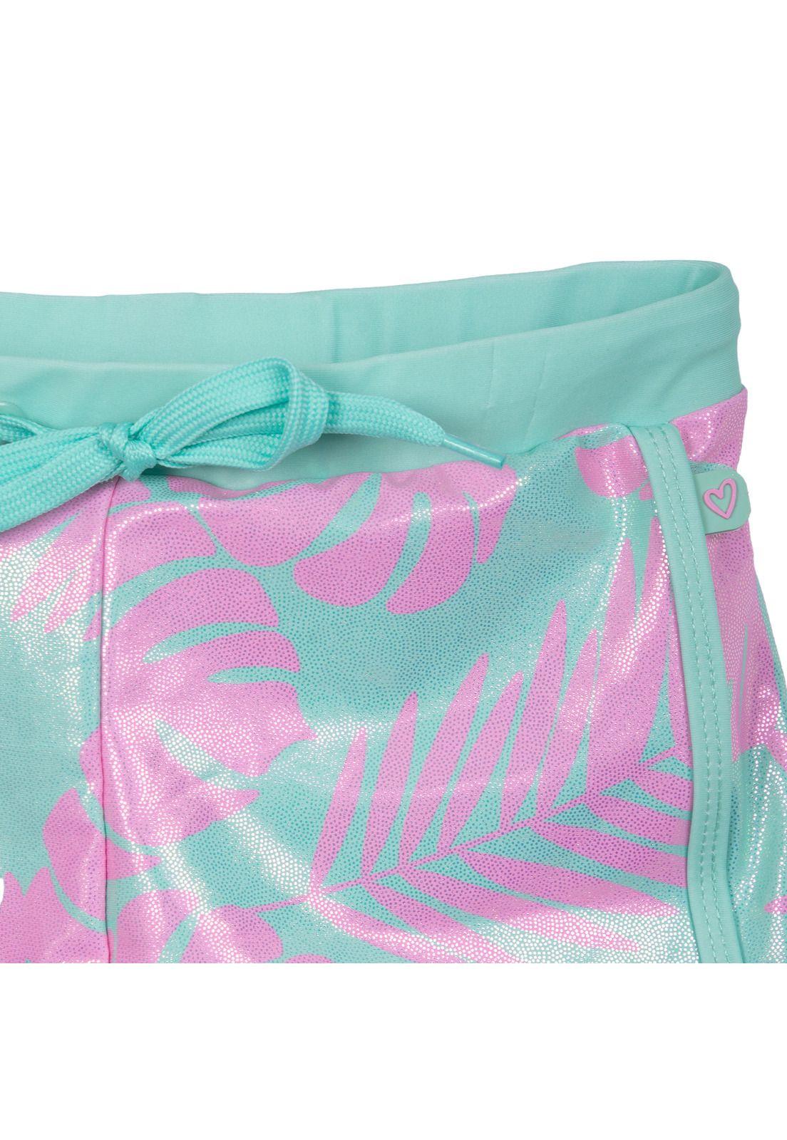 Traje de Baño Niña 2 Piezas Estampado Fluor Verde Pillin-3