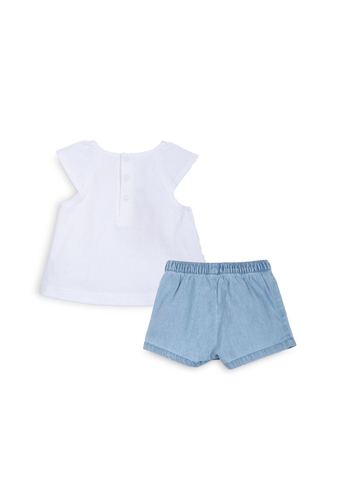 Conjunto Bebé Niña Short Falda Vuelos Denim Pillin-1