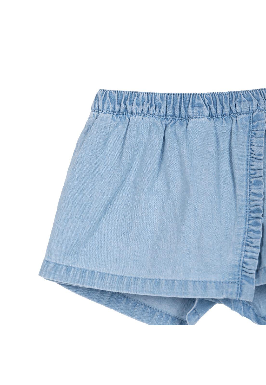 Conjunto Bebé Niña Short Falda Vuelos Denim Pillin-3