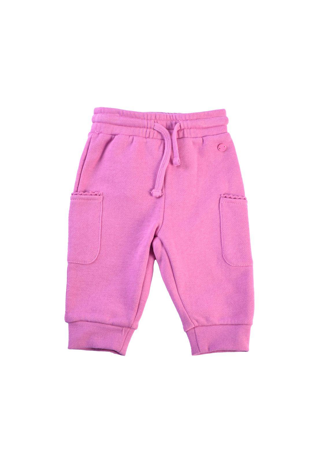 Pantalón Buzo Bebé Niña Rosado Pillin-0