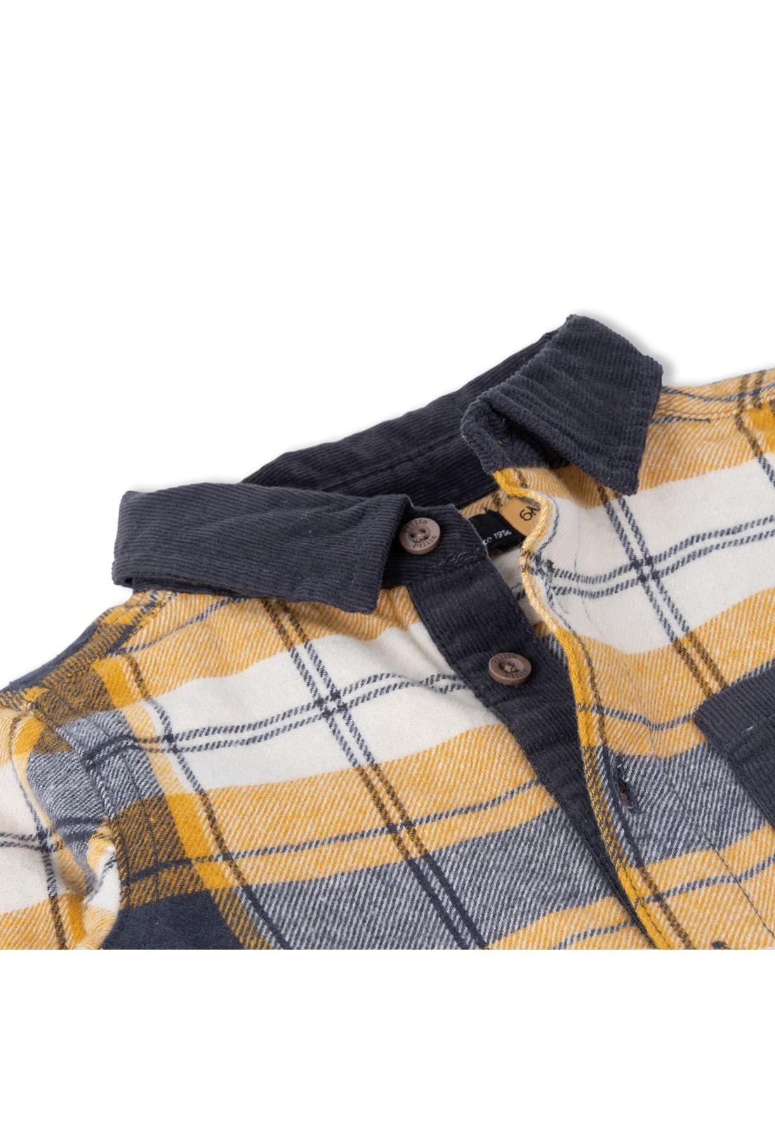 Camisa Bebé Niño Mostaza Pillin-1