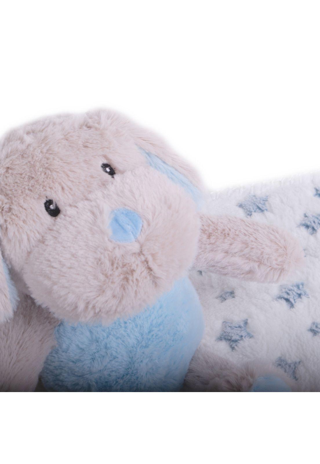 Set Peluche Manta Perro Bebé Niño Celeste Pillin-2