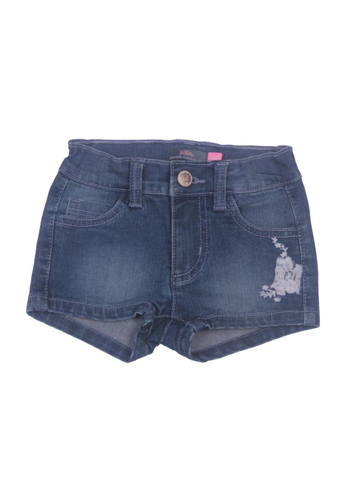 Short Bebe Niña Azul Pillin-0