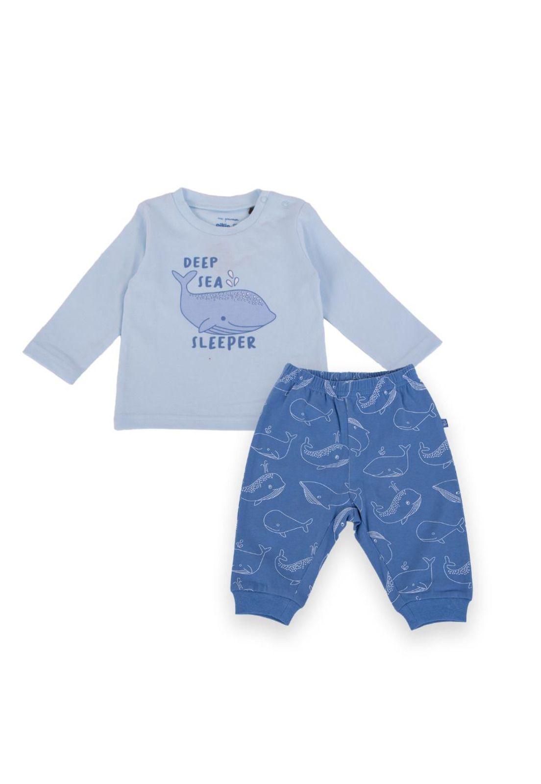 Pijama Bebé Niño Celeste Pillin-2