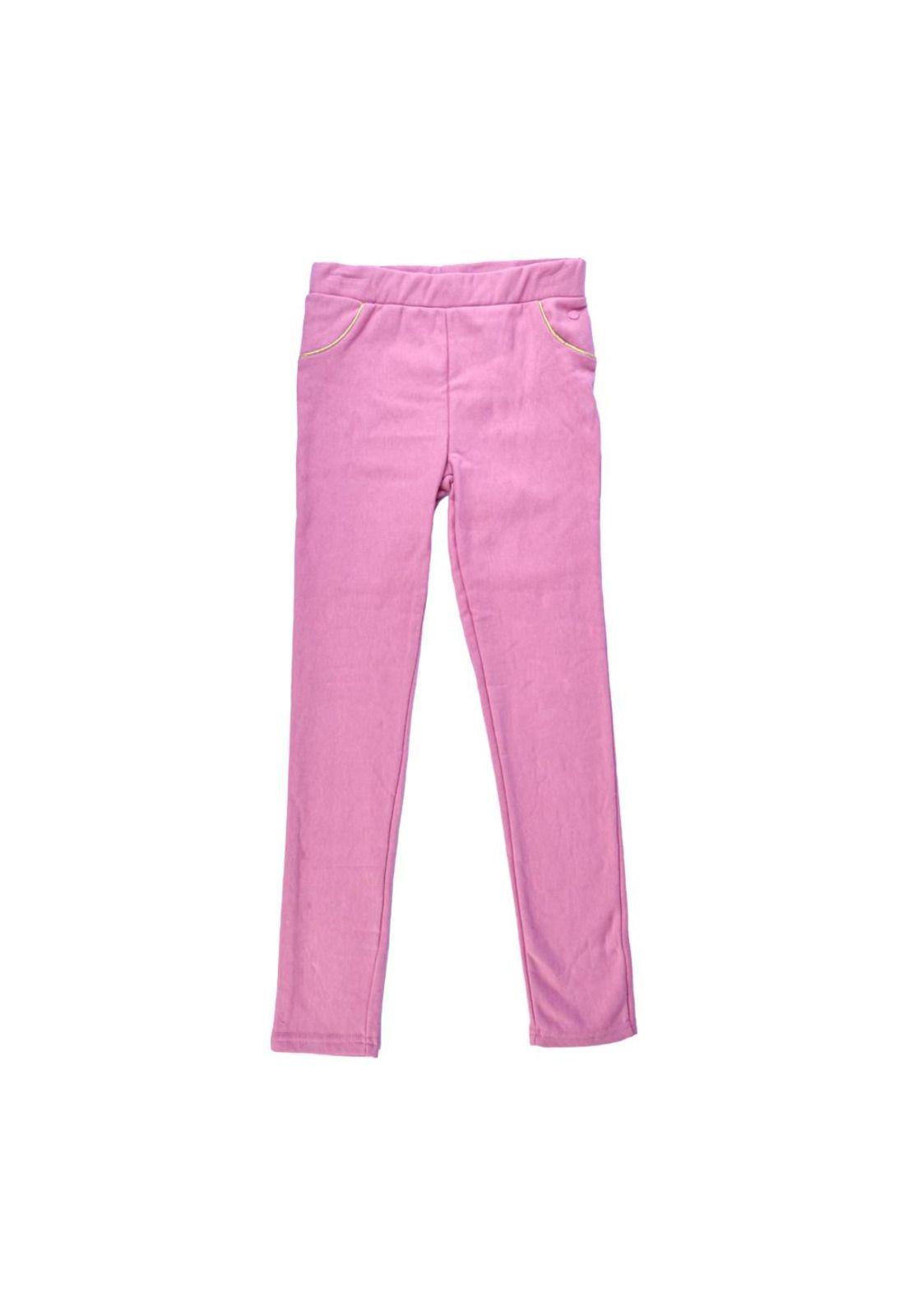 Calza Larga Lisa Niña Rosado Pillin-0