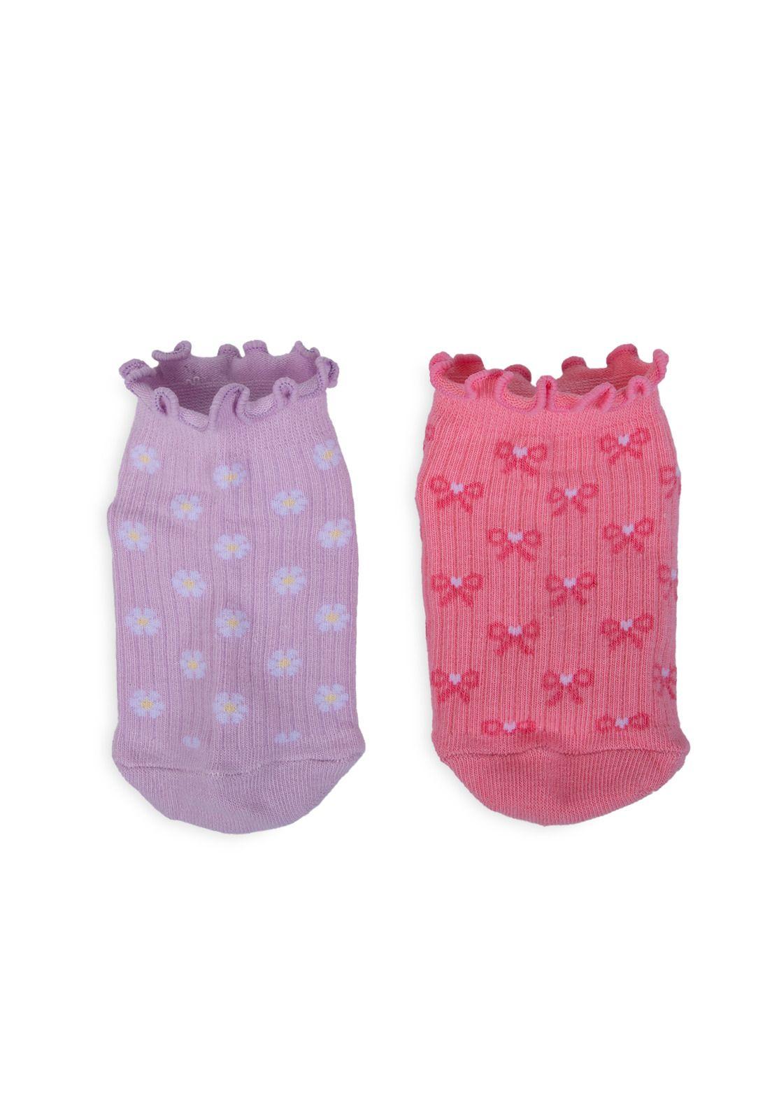 Pack de 3 Calcetines Bebé Niña Algodón con Vuelos Surtido Pillin-2