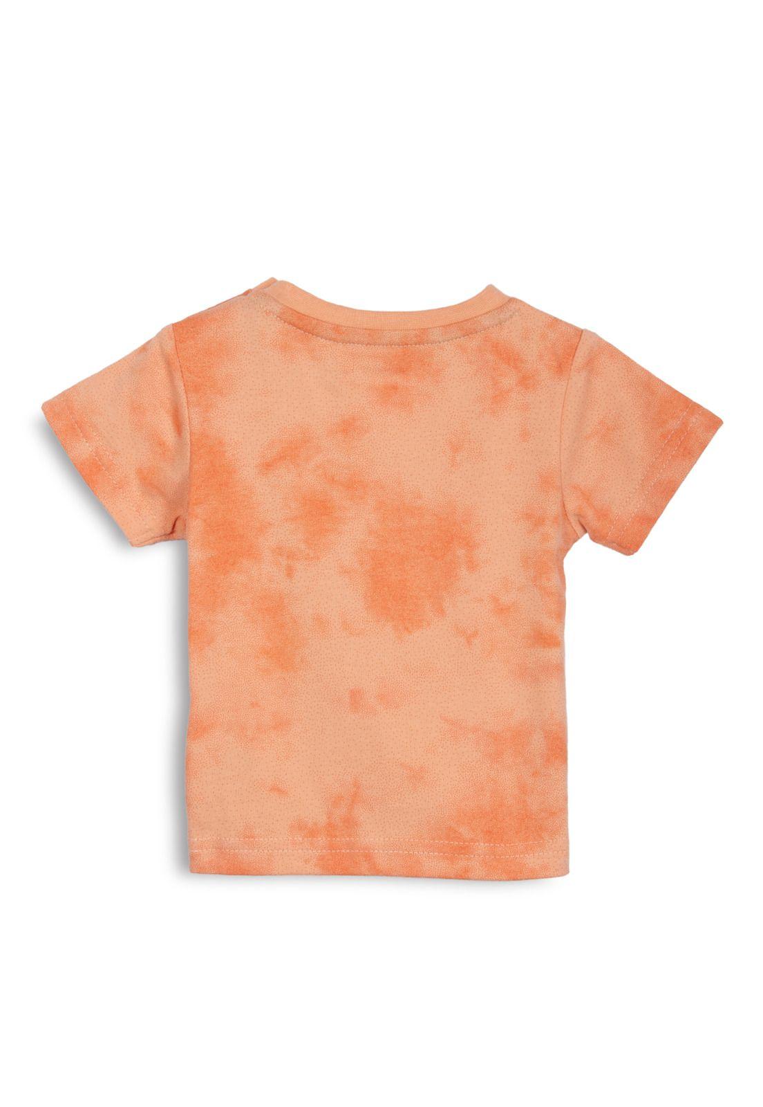 Polera Bebé Niño Manga Corta Estampado Ballena Naranjo Pillin-1