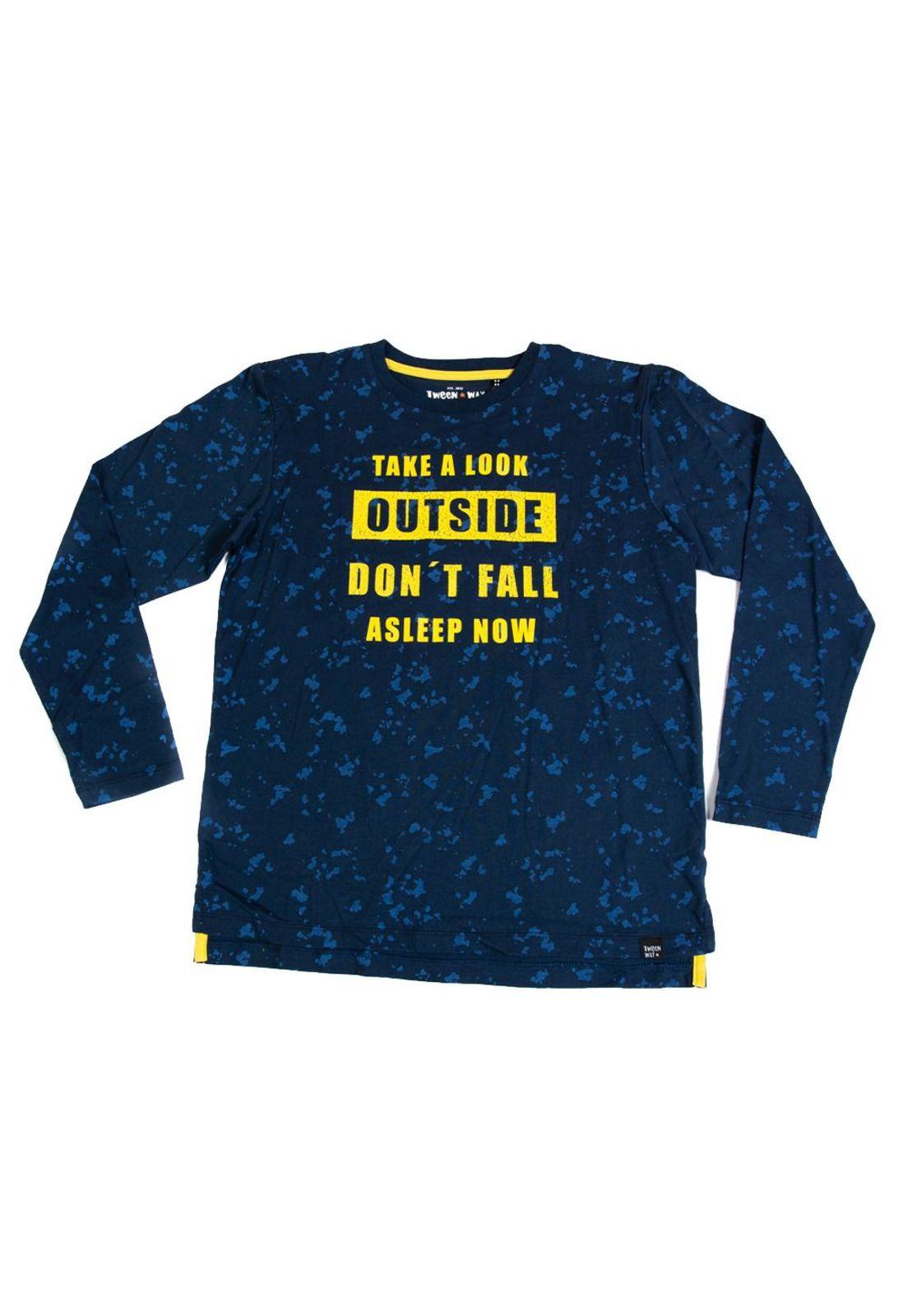 Polera Manga Larga Niño Azul Pillin-0